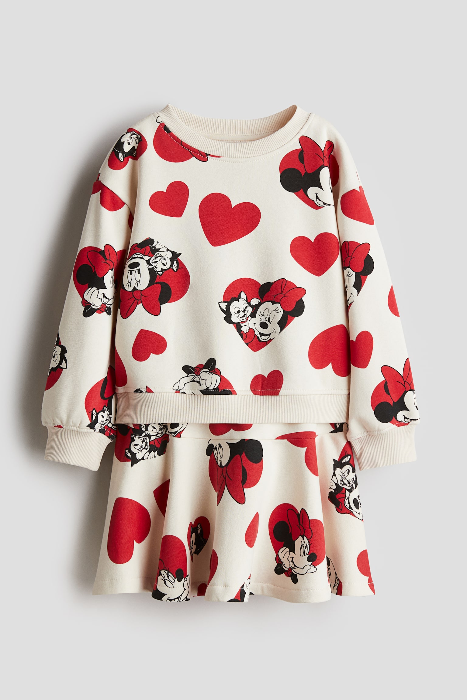 Sweater & Skirt Set - Cream/Minnie Mouse - 1