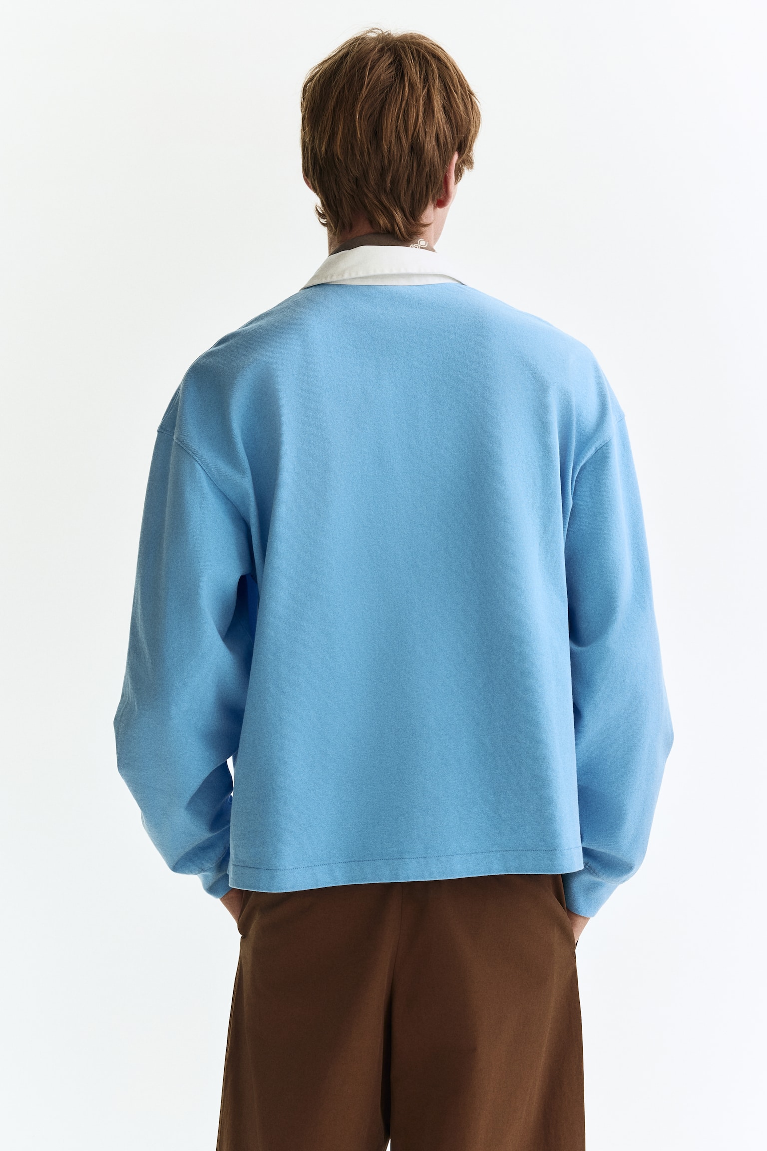 Loose Fit Cotton polo shirt - Light blue/Colour block/Navy blue/Colour block/Grey marl/Colour block - 3