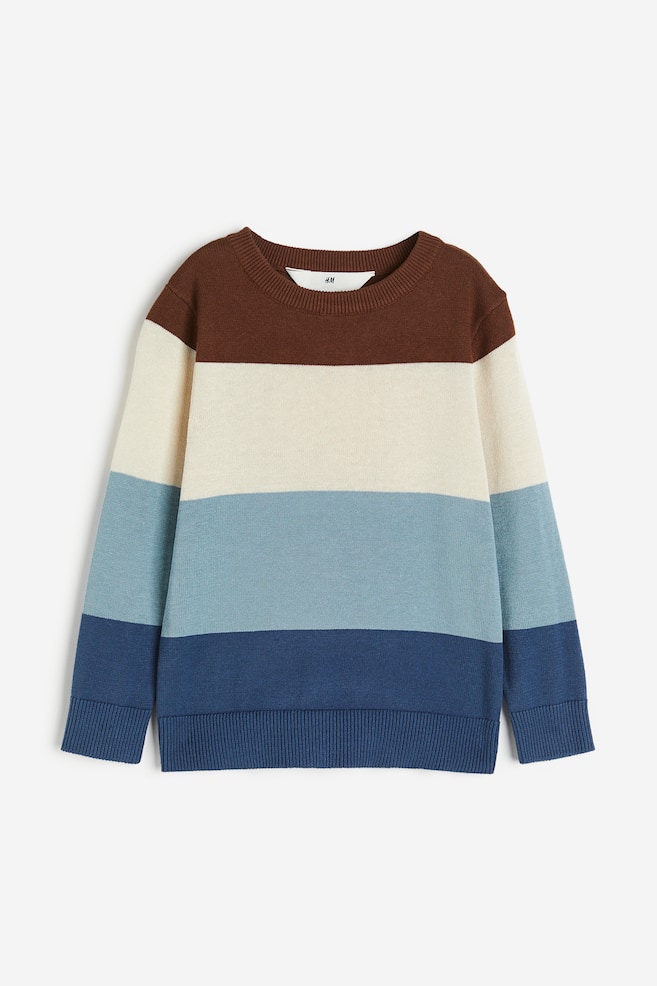 Jacquard-knit cotton jumper - Dark blue/Block-striped/Red/Deer/Light blue/Snowman/Natural white/Striped/dc/dc/dc/dc/dc - 1