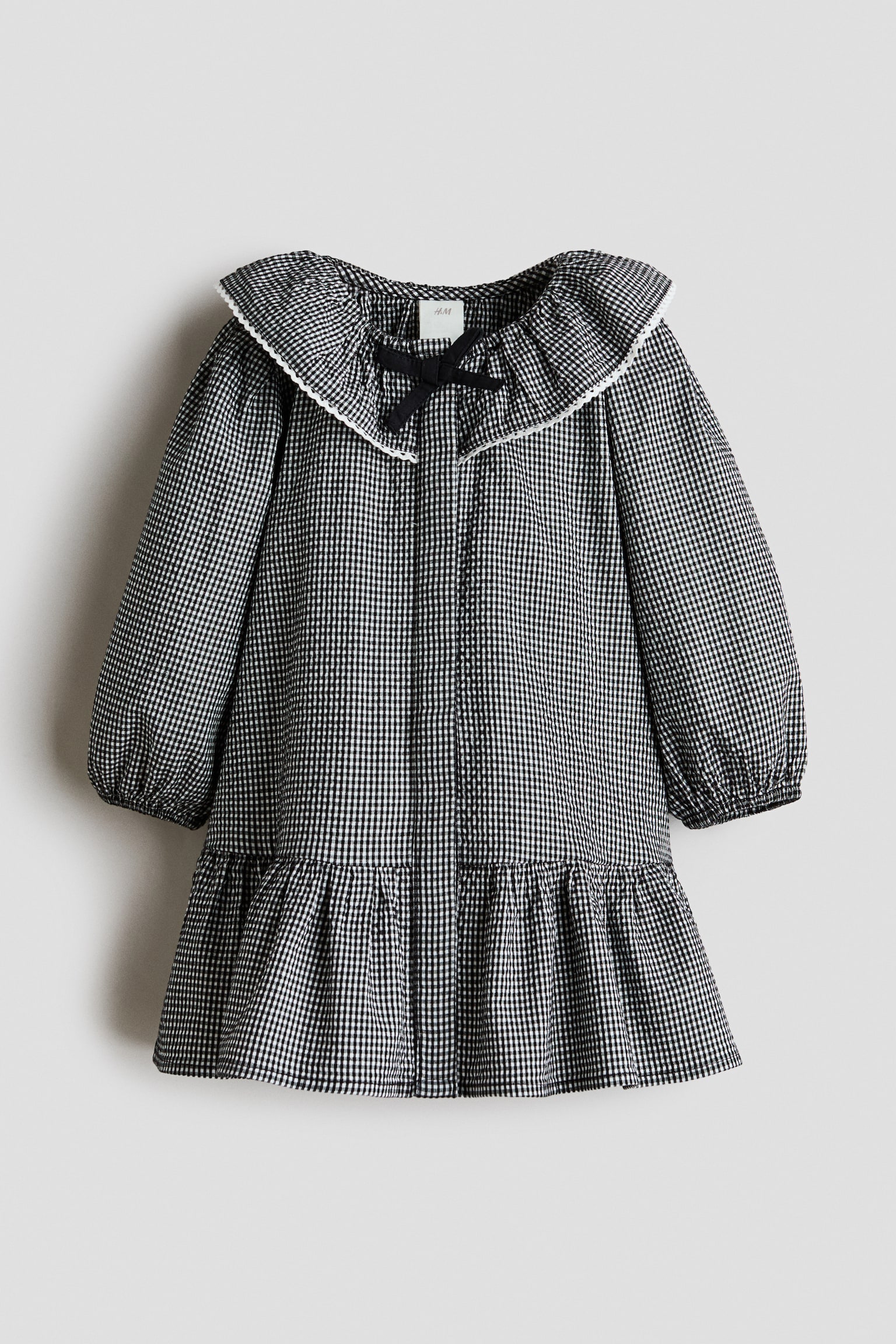 Collared dress - Black/Checked