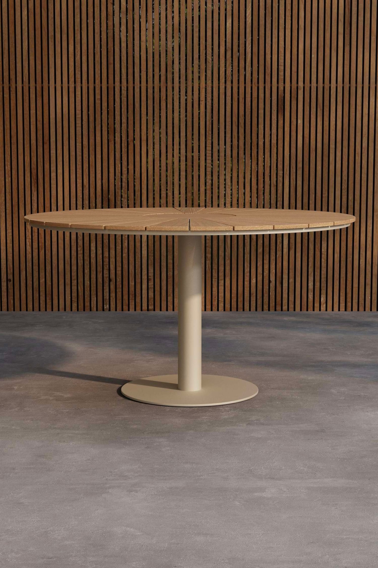 Croft Runder Esstisch - Aluminum, Beige - 2