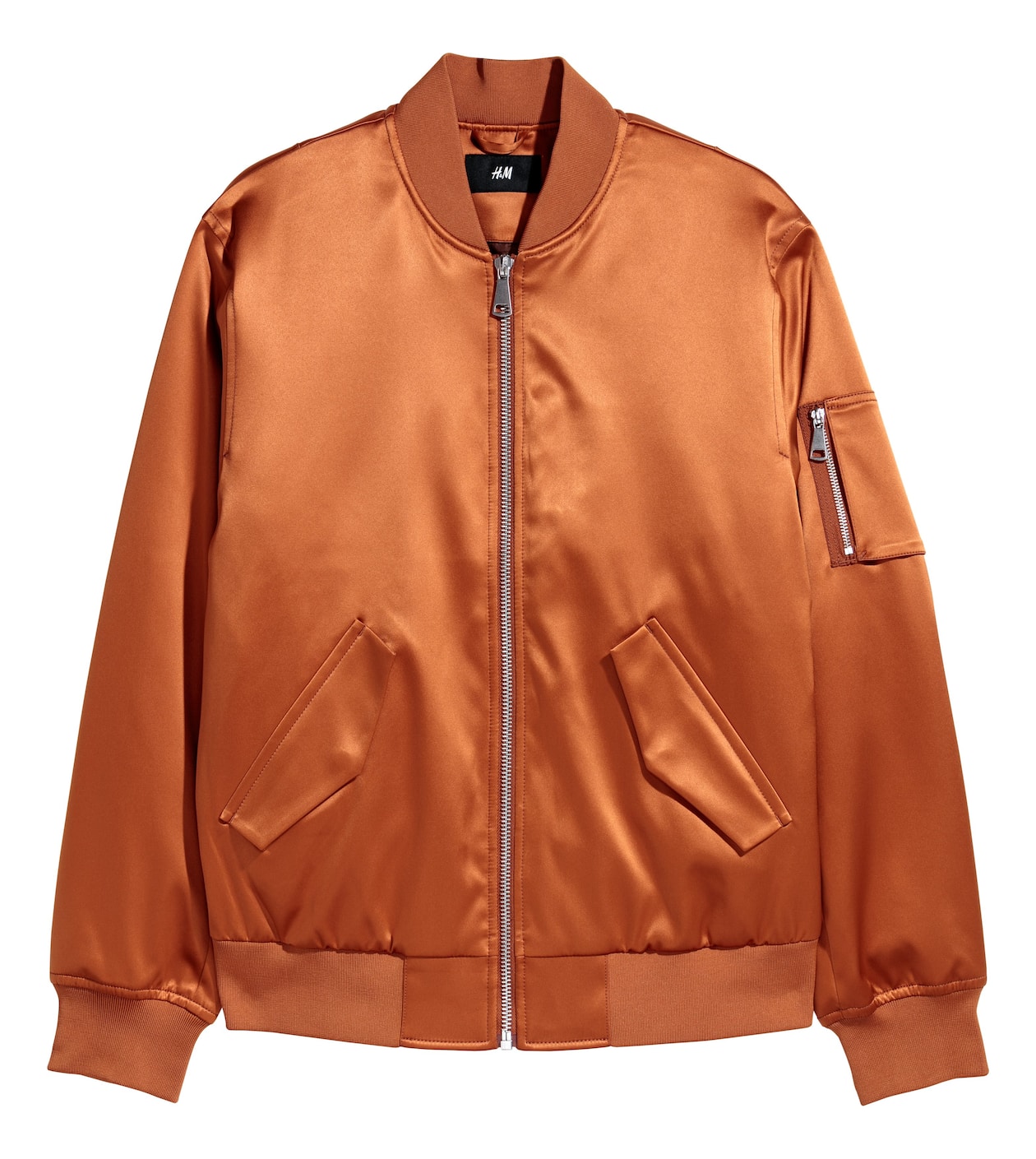 Padded bomber jacket Dark orange Men H&M IE