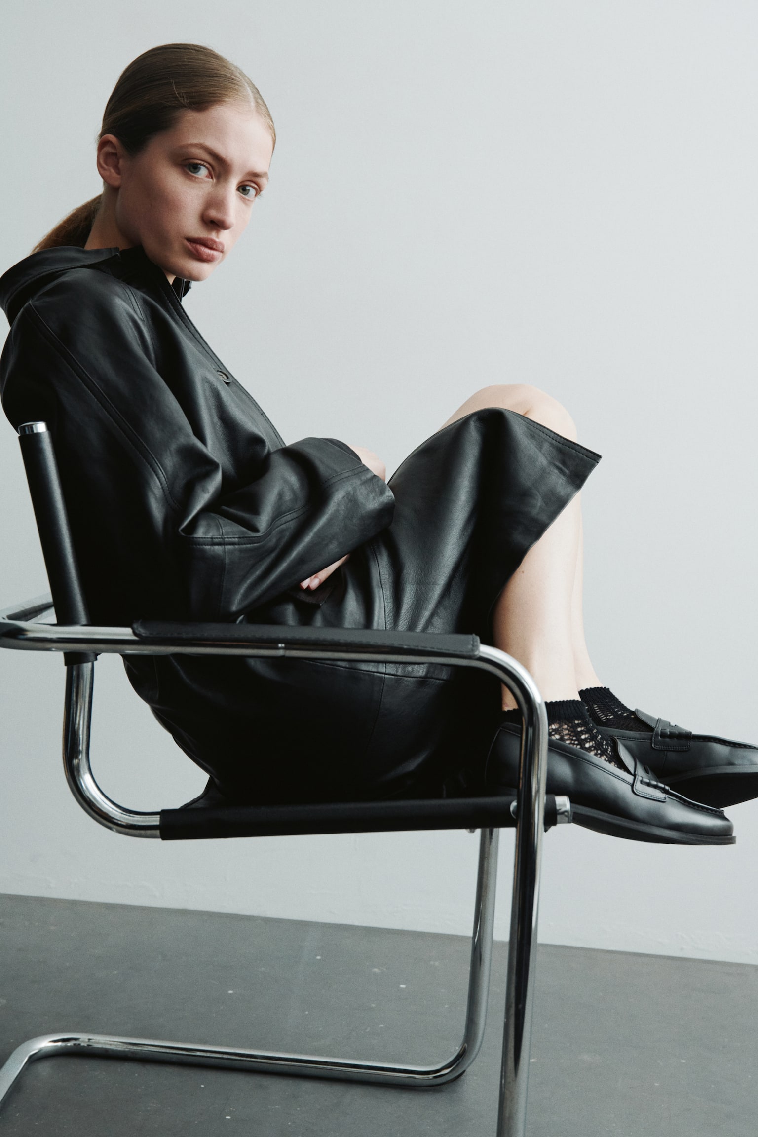 Loafers - Dark brown/Crocodile pattern/Black - 8