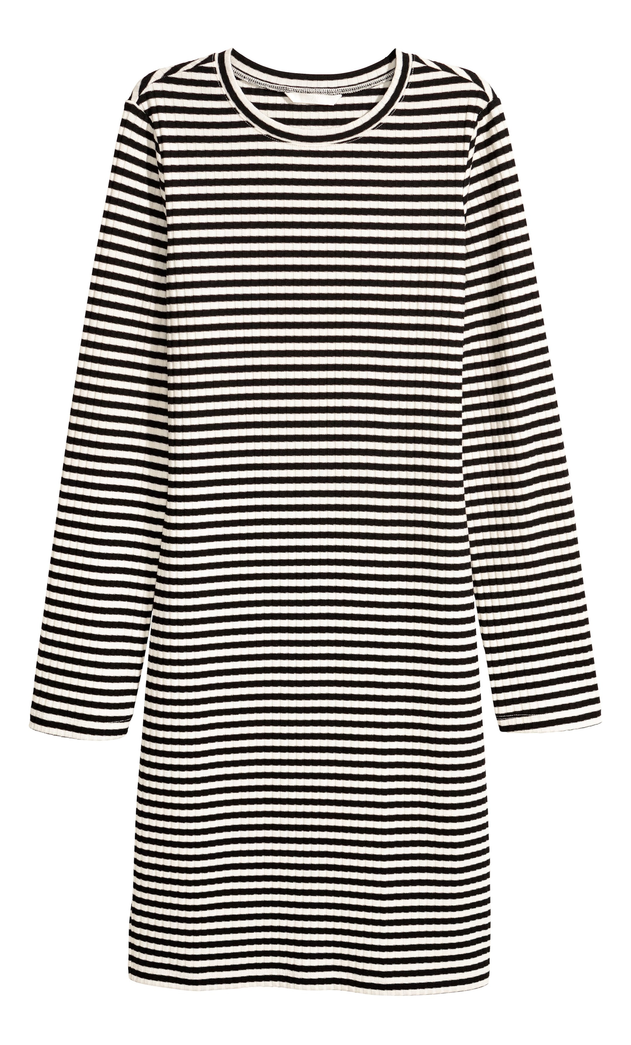 Grotere afbeelding bekijken: Tricot jurk - Zwart/wit gestreept - DAMES | H&M NL 1