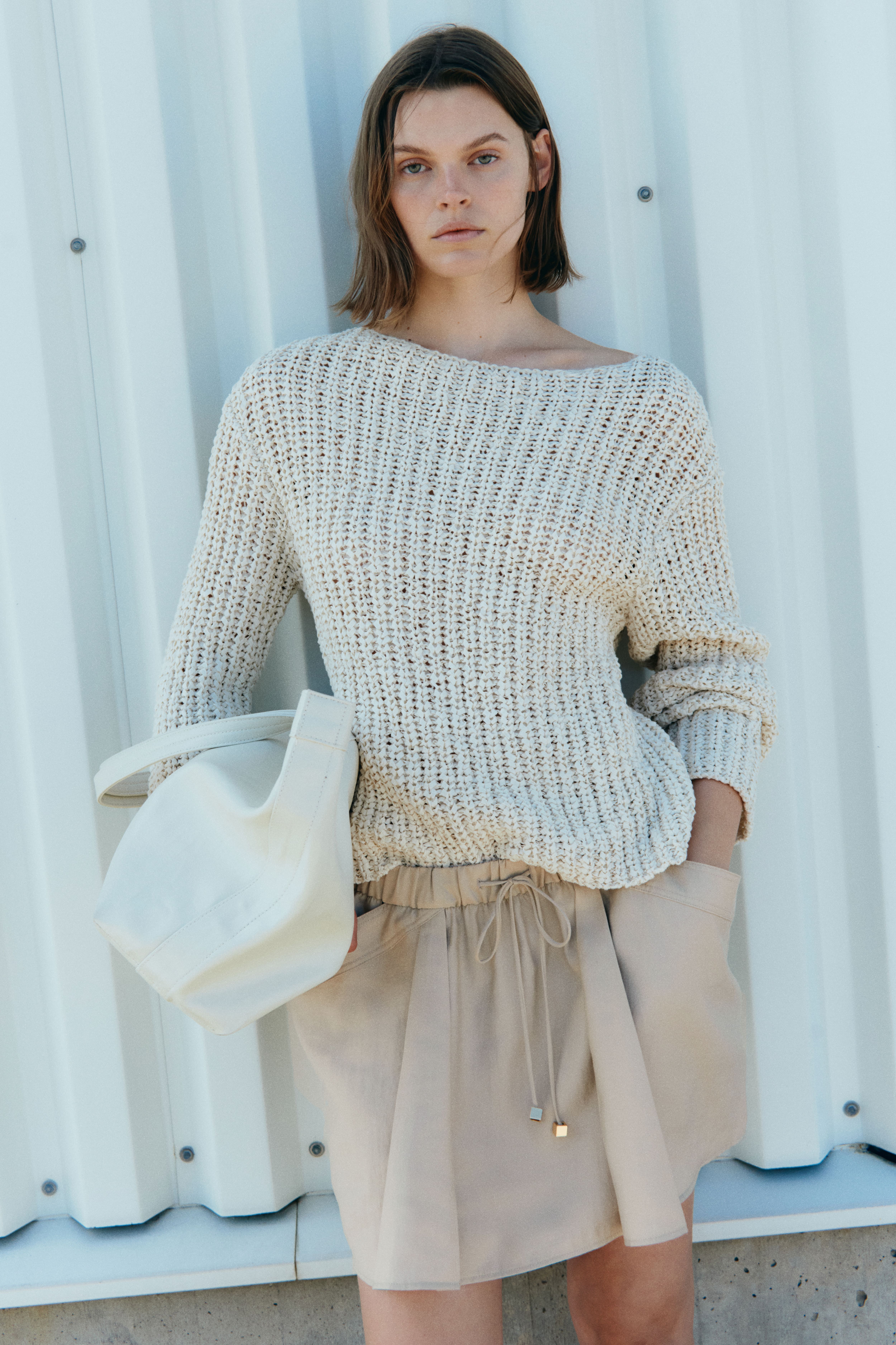 Lyocell-Blend Drawstring Skirt