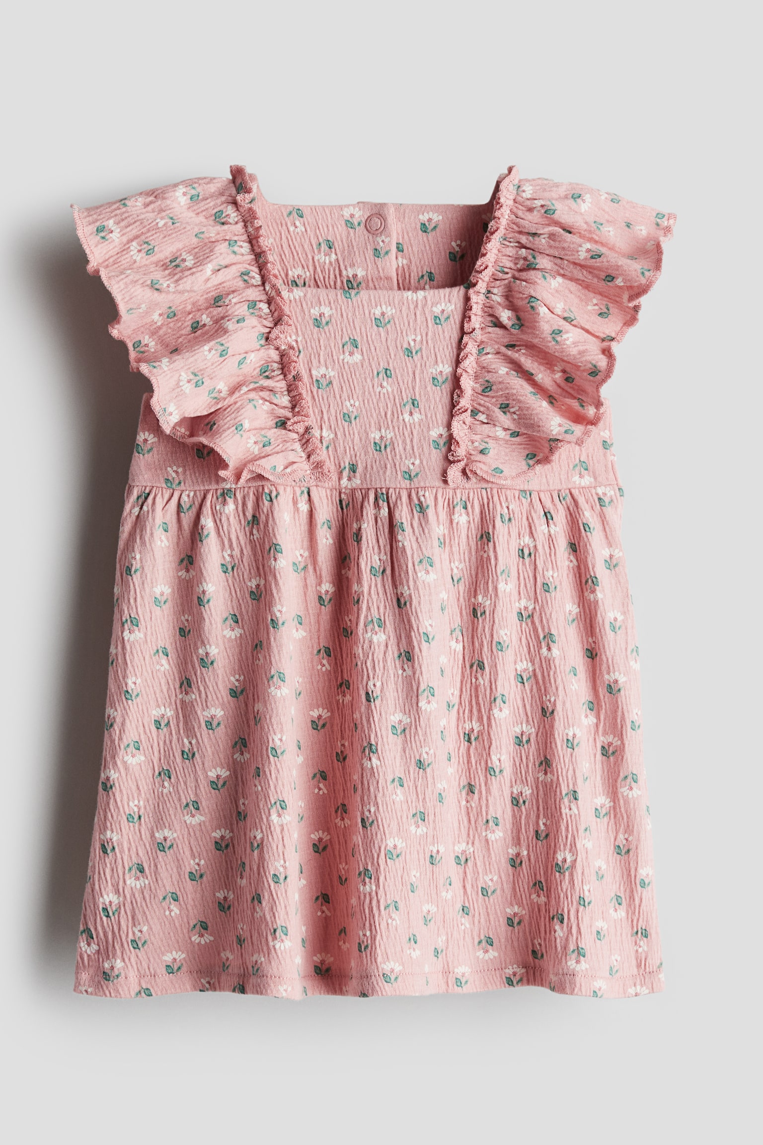 Flounced dress - Dusty pink/Flowers - 1