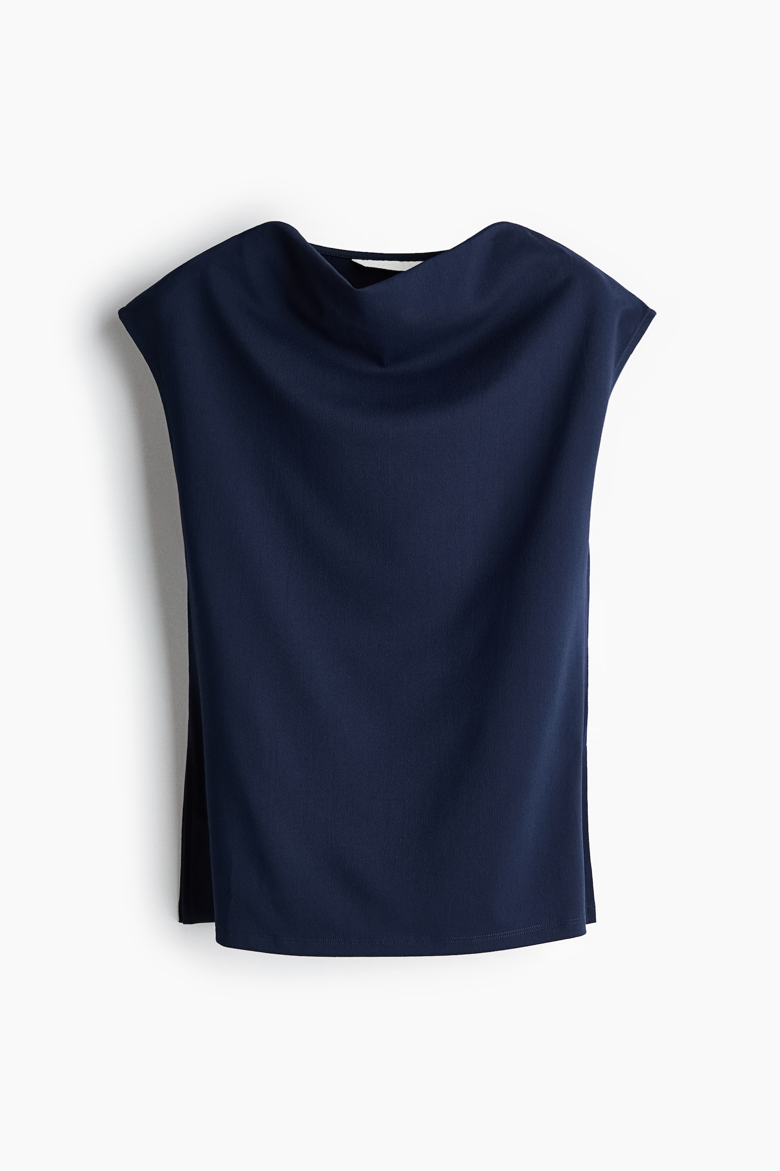 Jerseytop mit Wasserfallausschnitt - Marineblau/Schwarz - 1