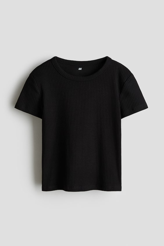 Детские топы H&M Ribbed Cotton Top