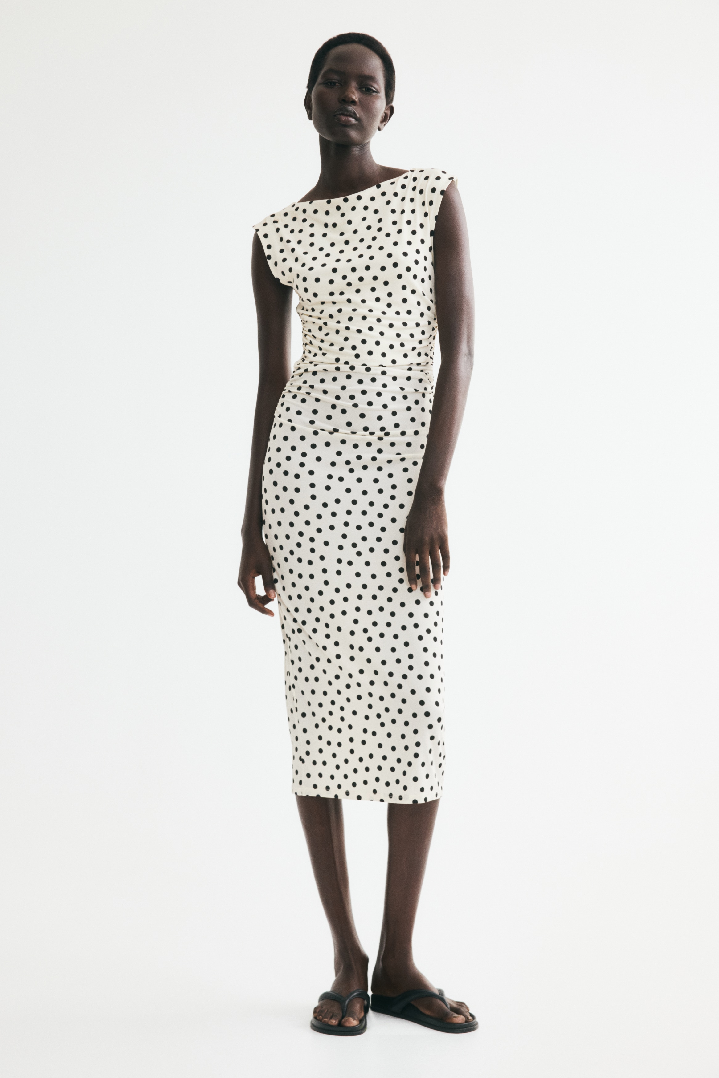black and white h and m dress H & M Women's Size S Black & White Striped 3/4 Sleeve Shift Dress
