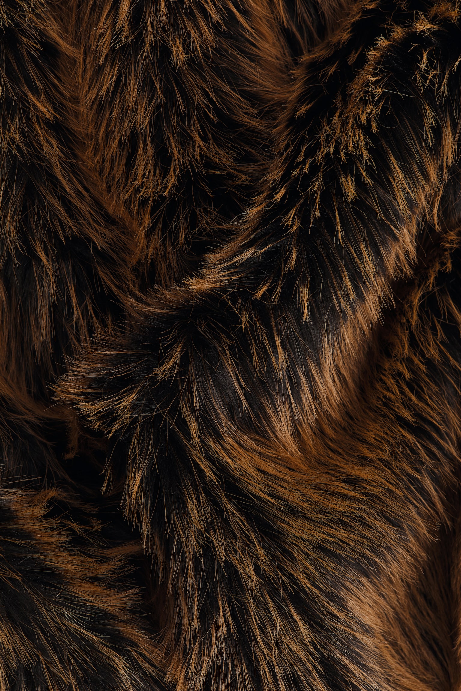 Huňatý kabát - Tmavohnedá/Tmavohnedá/Svetlobéžová/Béžová/fŕkaná - 6