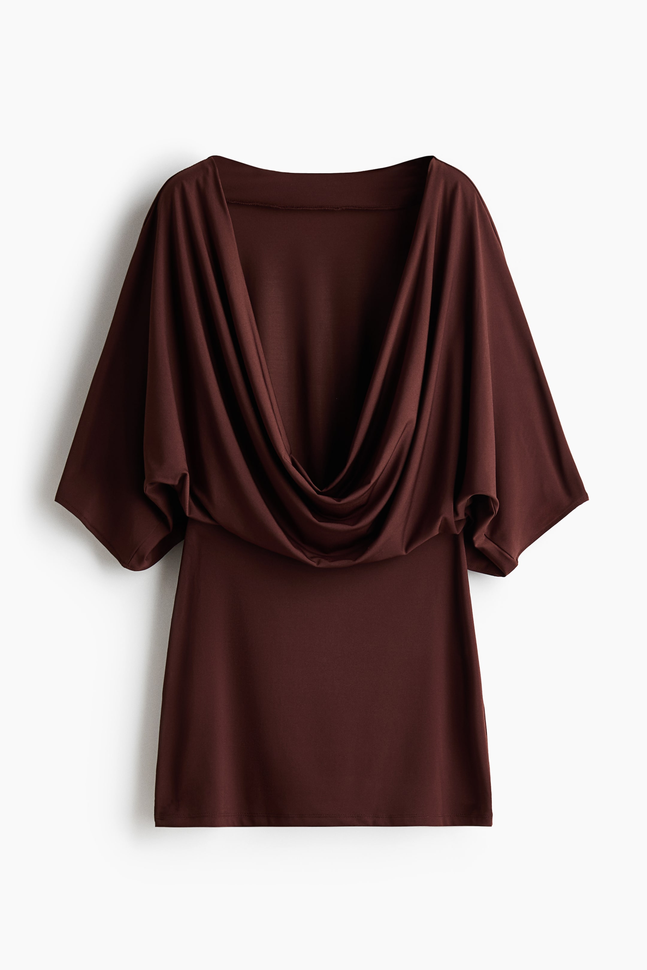 Cape-Sleeved Low-Back Dress
