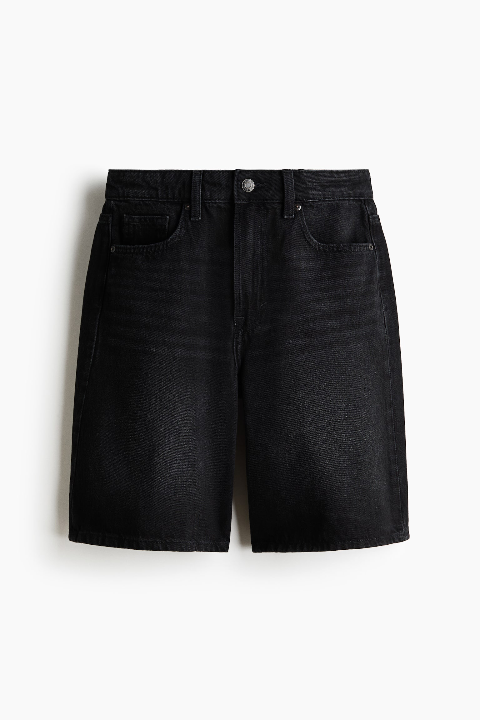Denim Bermuda shorts-אפור כהה - 2