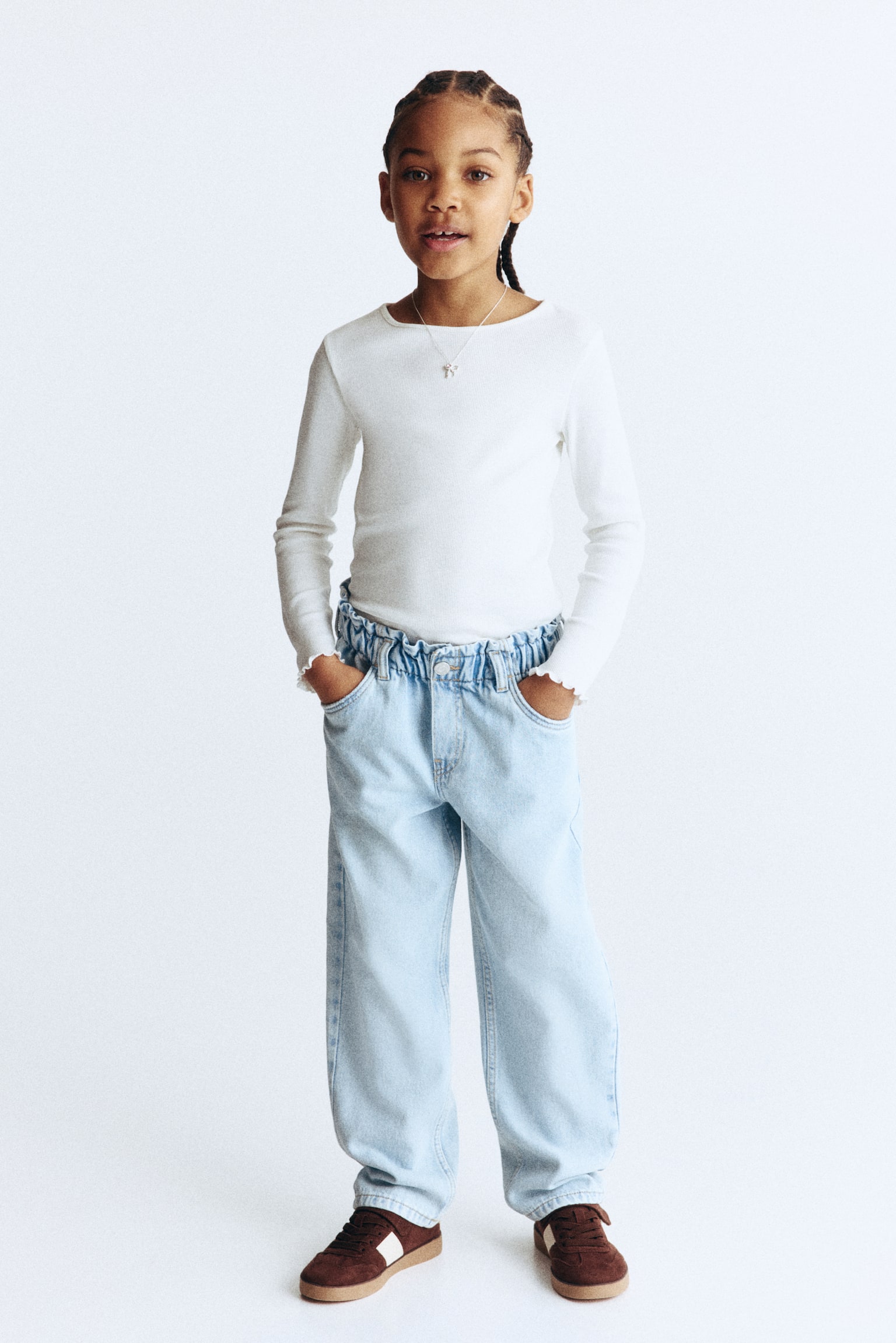 Jean paper bag Relaxed - Bleu denim clair/Bleu denim/Bleu denim clair/Gris denim clair/Marron foncé/Bleu denim - 2