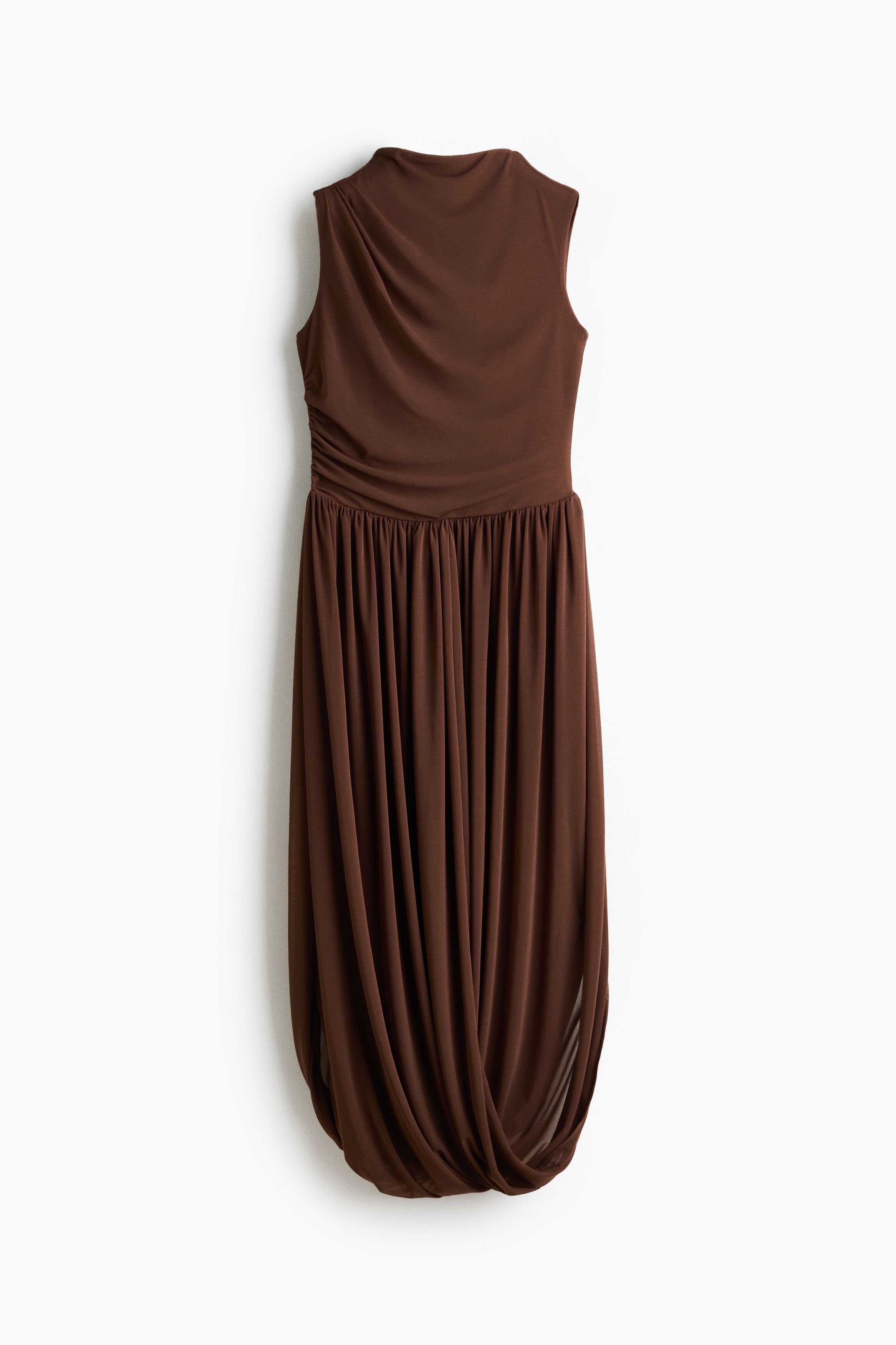 Draped Jersey Dress - Dark brown