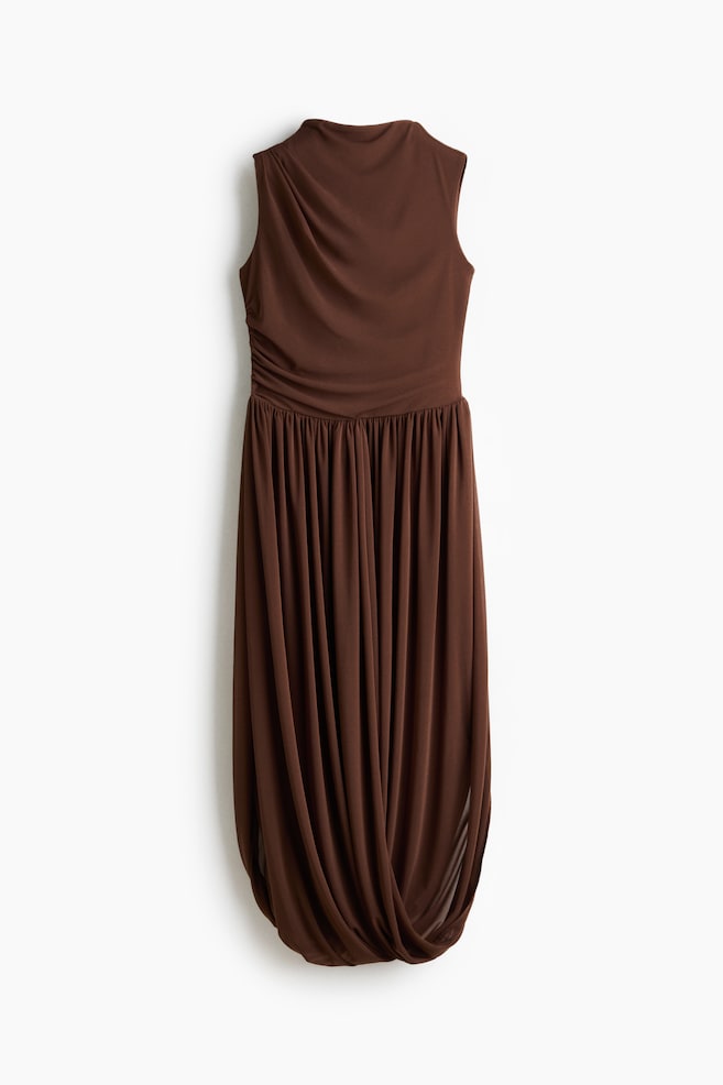 Draped Jersey Dress - Dark brown - 1
