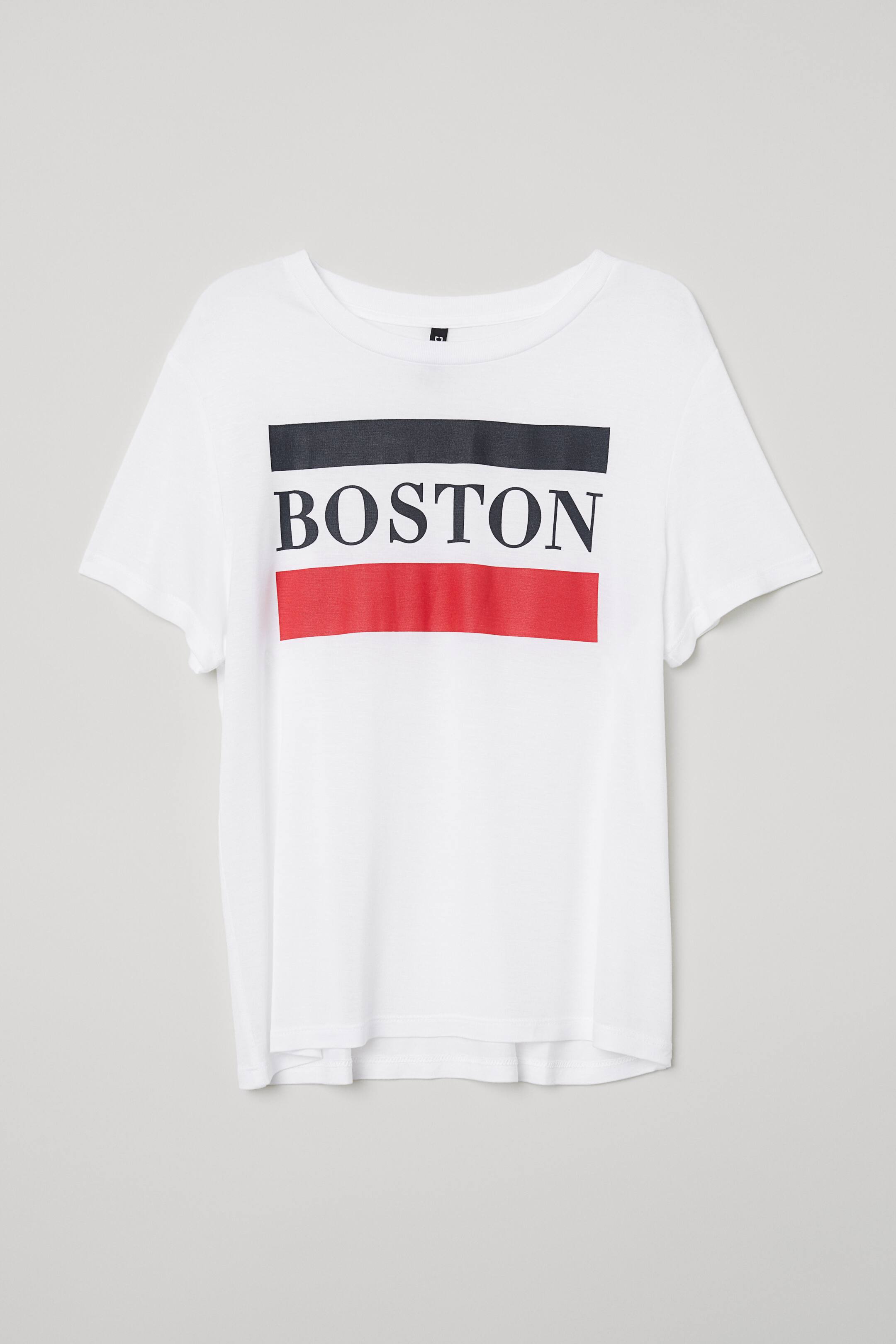 Grotere afbeelding bekijken: Top met motief - Wit/Boston - DAMES | H&M NL 1