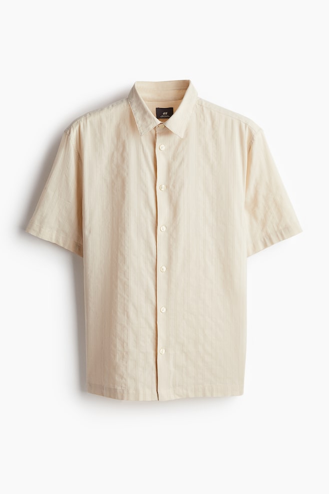 Regular Fit Textured shirt - Cream - 1