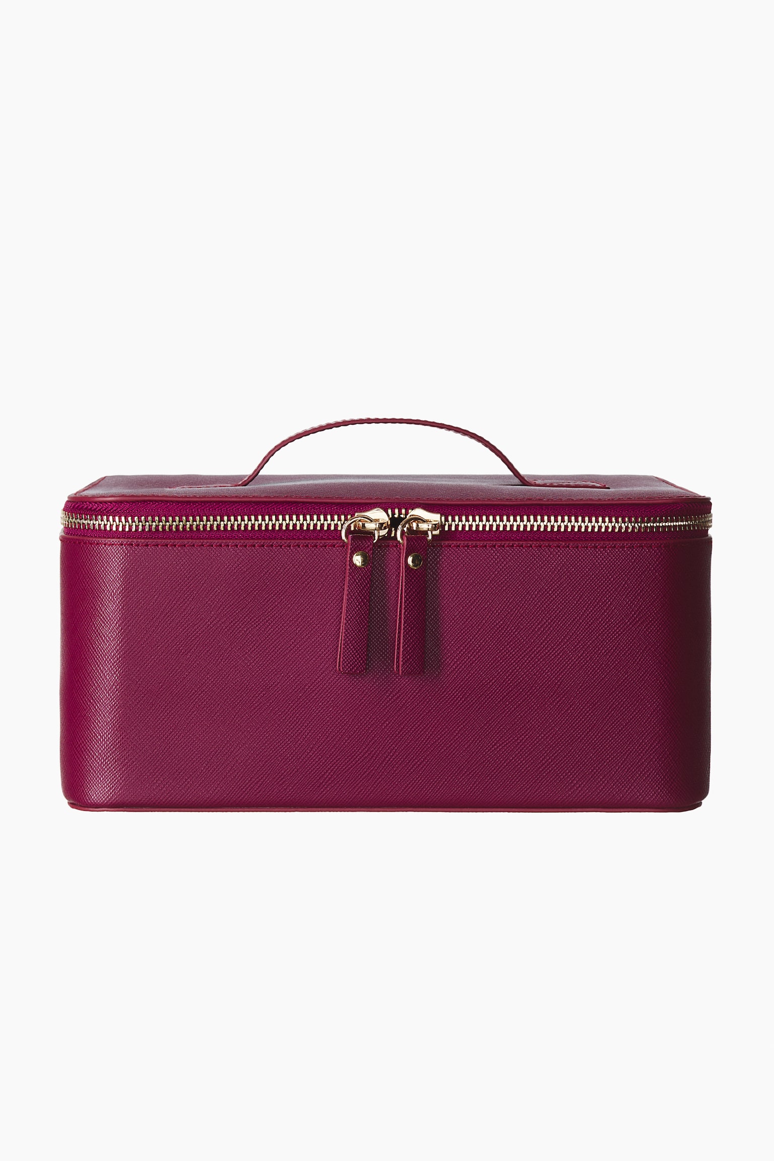 Boxy make-up bag - Dark pink/Black