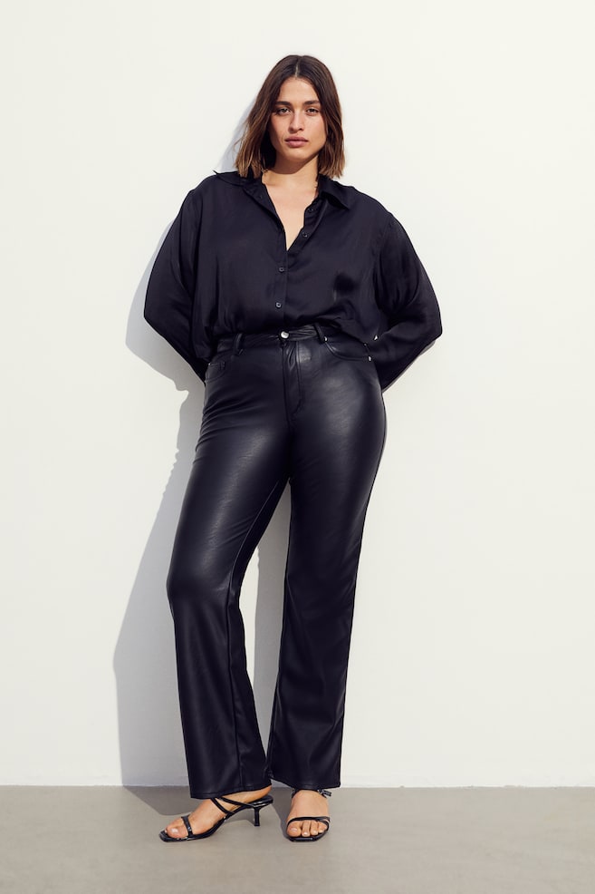 Coated trousers - Black/Dark brown/Black/Crocodile-patterned - 6