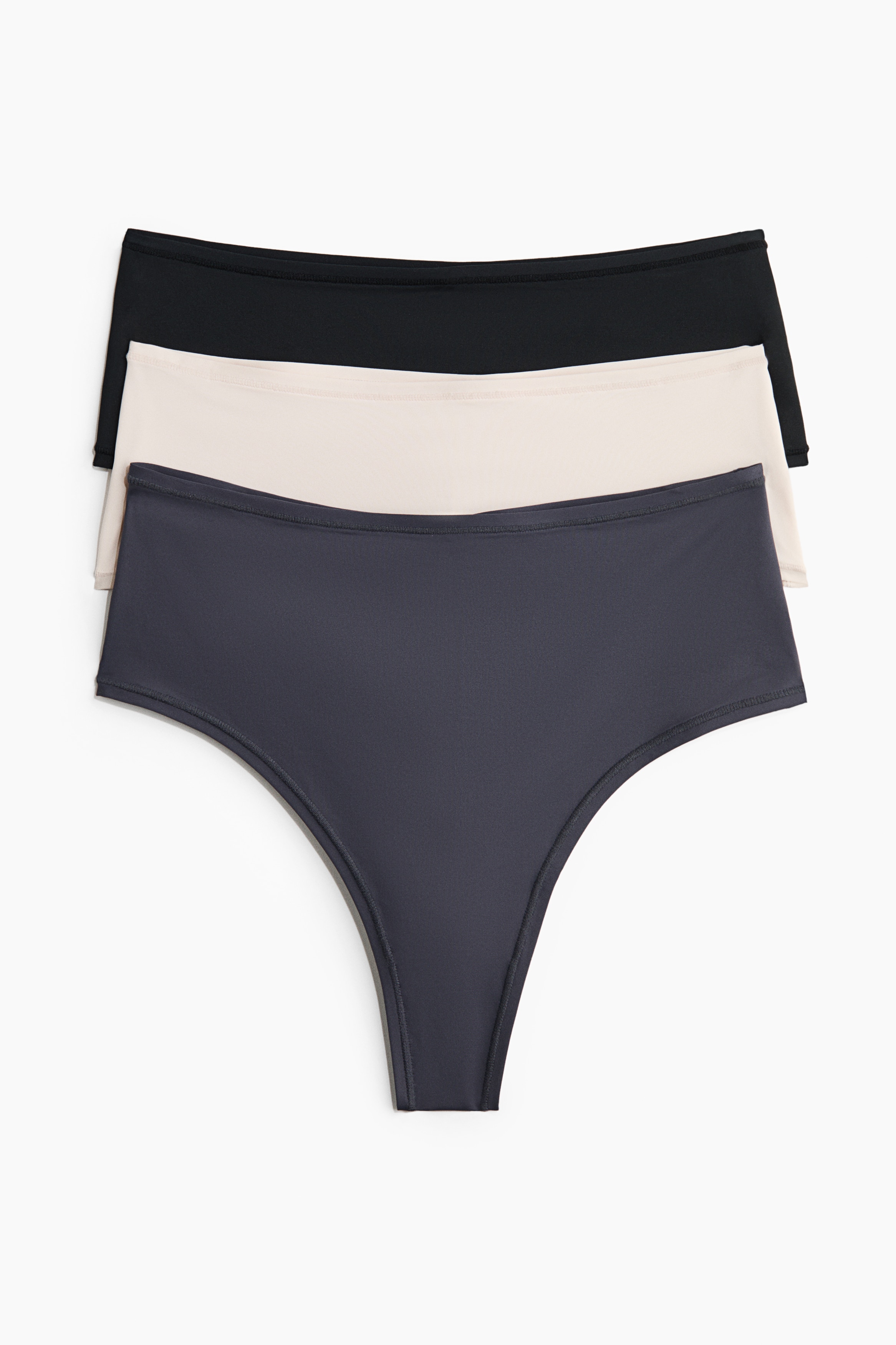 3er-Pack Mikrofaserslips Brazilian - Dark grey/Light beige/Dark brown/Light pink/Cream/Schwarz/Weinrot/Schwarz/Cremefarben