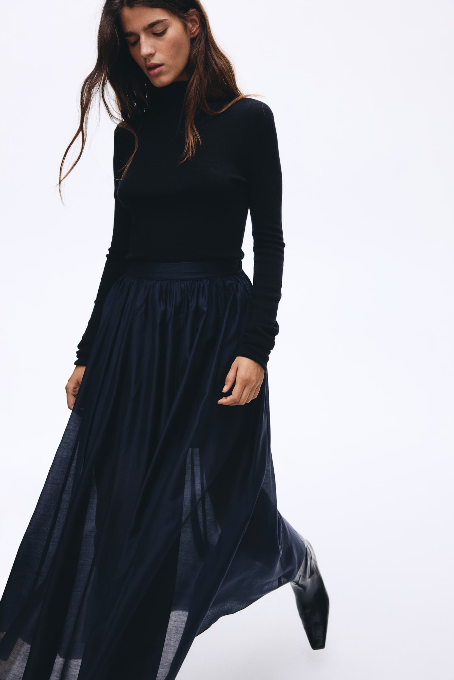 A-Line Midi Skirt - Navy blue - 6