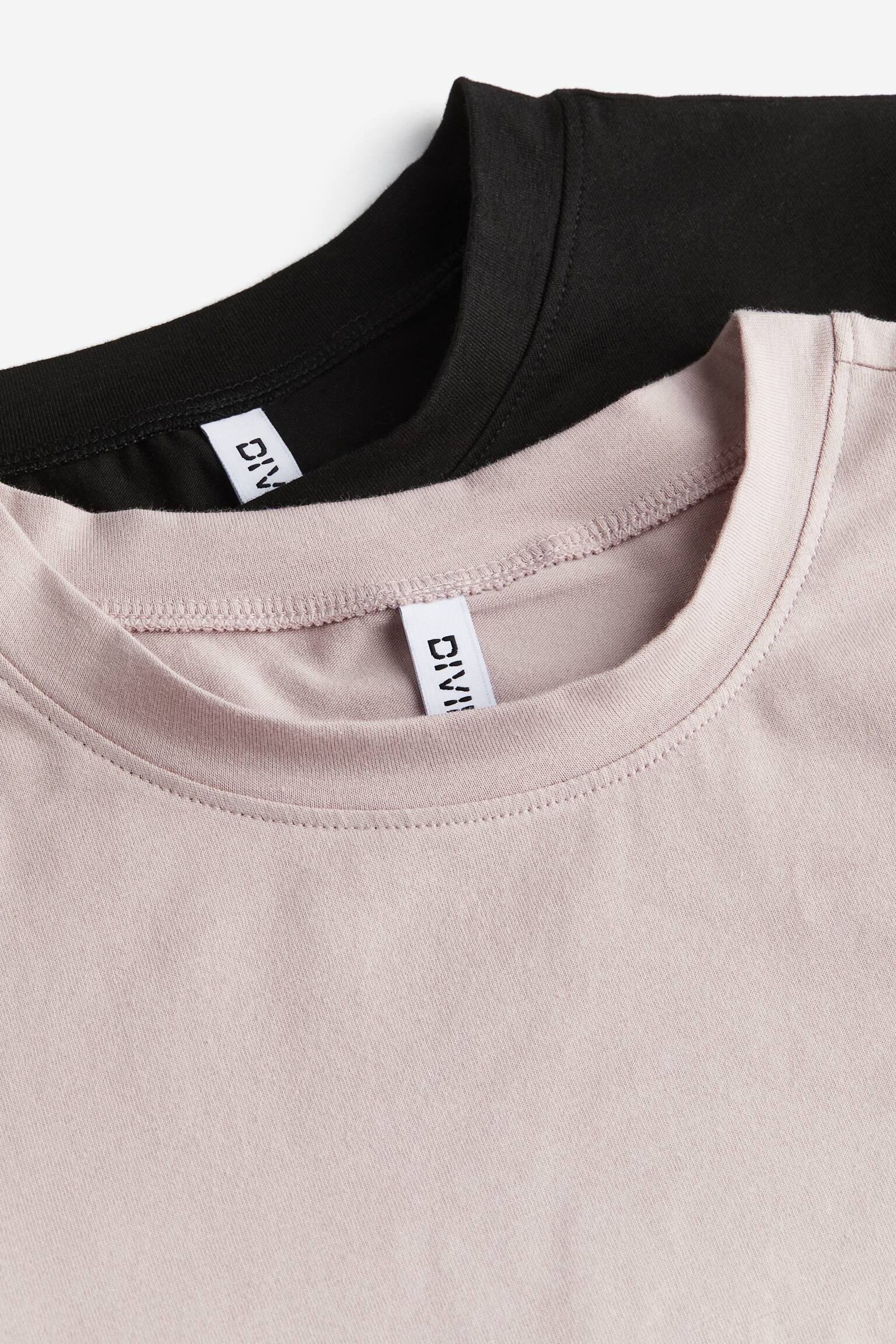Bộ 2 áo thun lửng - Màu hồng khói/Đen - 2