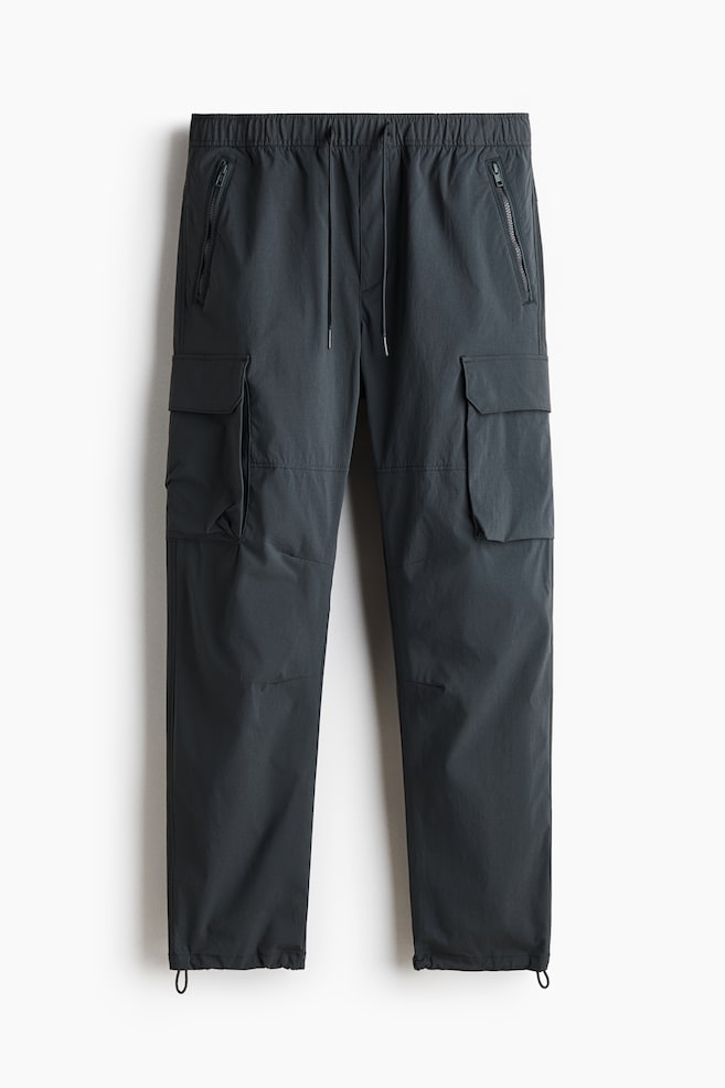 Regular Fit Nylon cargo trousers - Dark gray/Black - 1