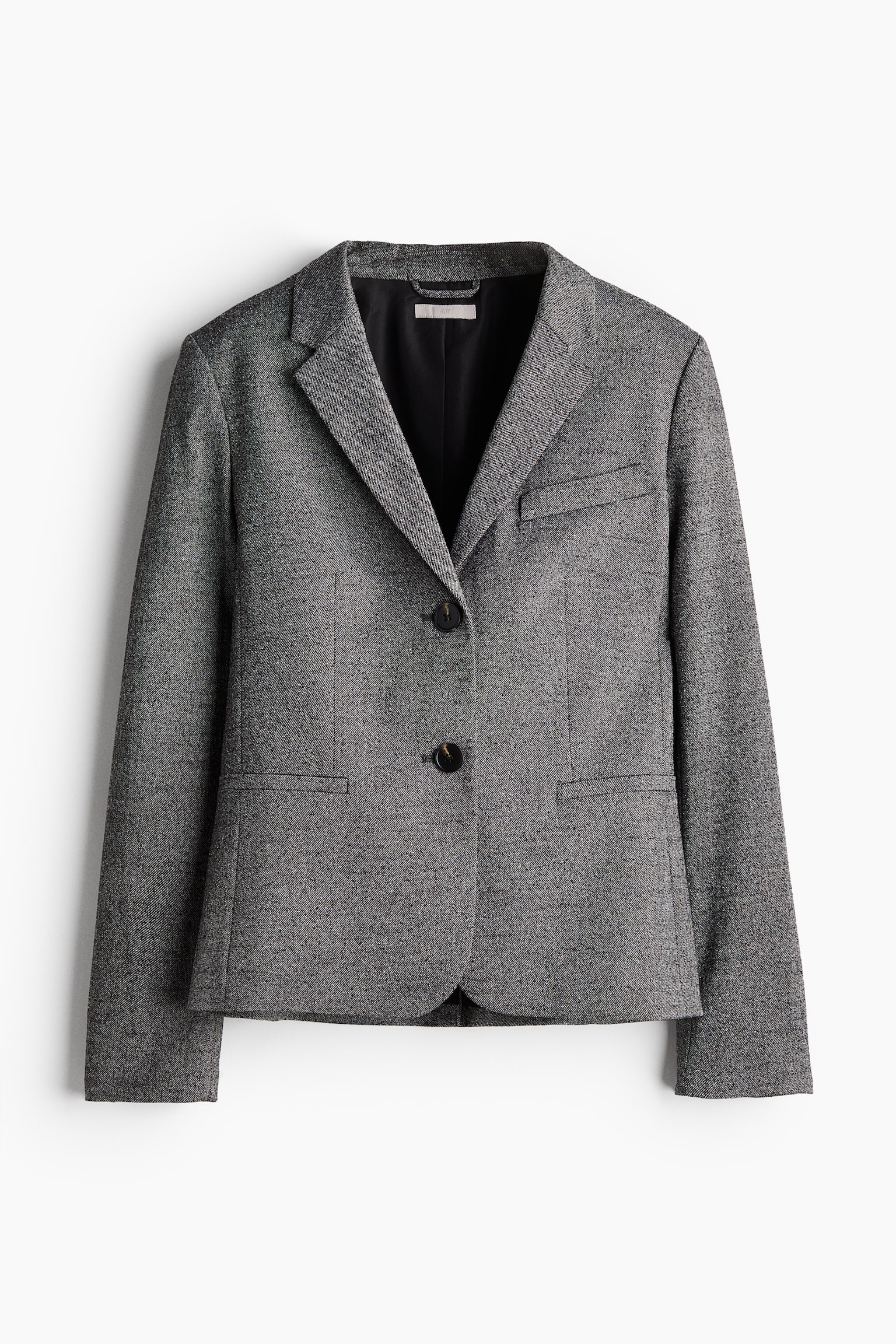 Fitted blazer - Dark grey marl/Beige marl/Dark grey marl - 2