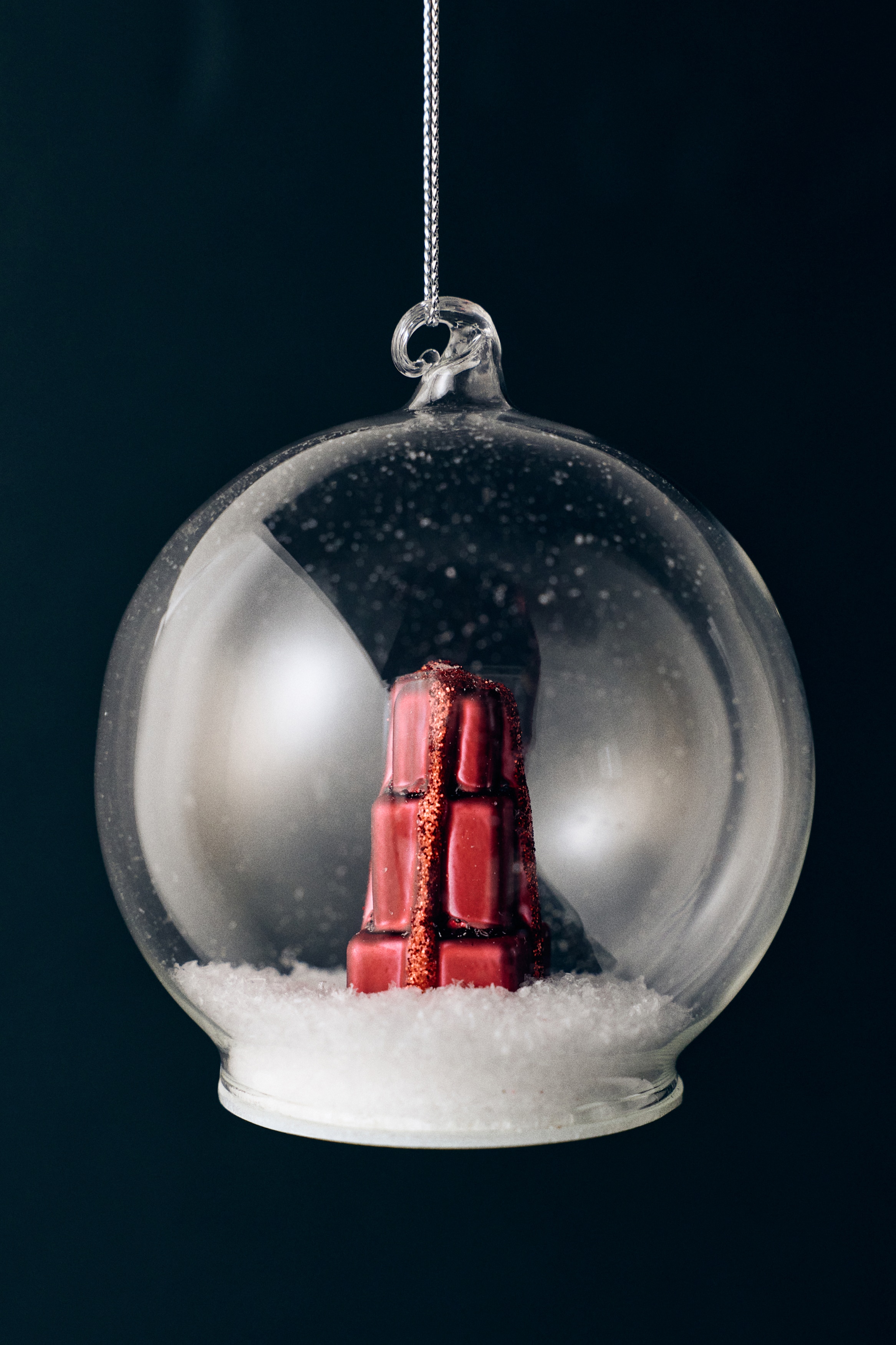 Snow-Detail Glass Ornament