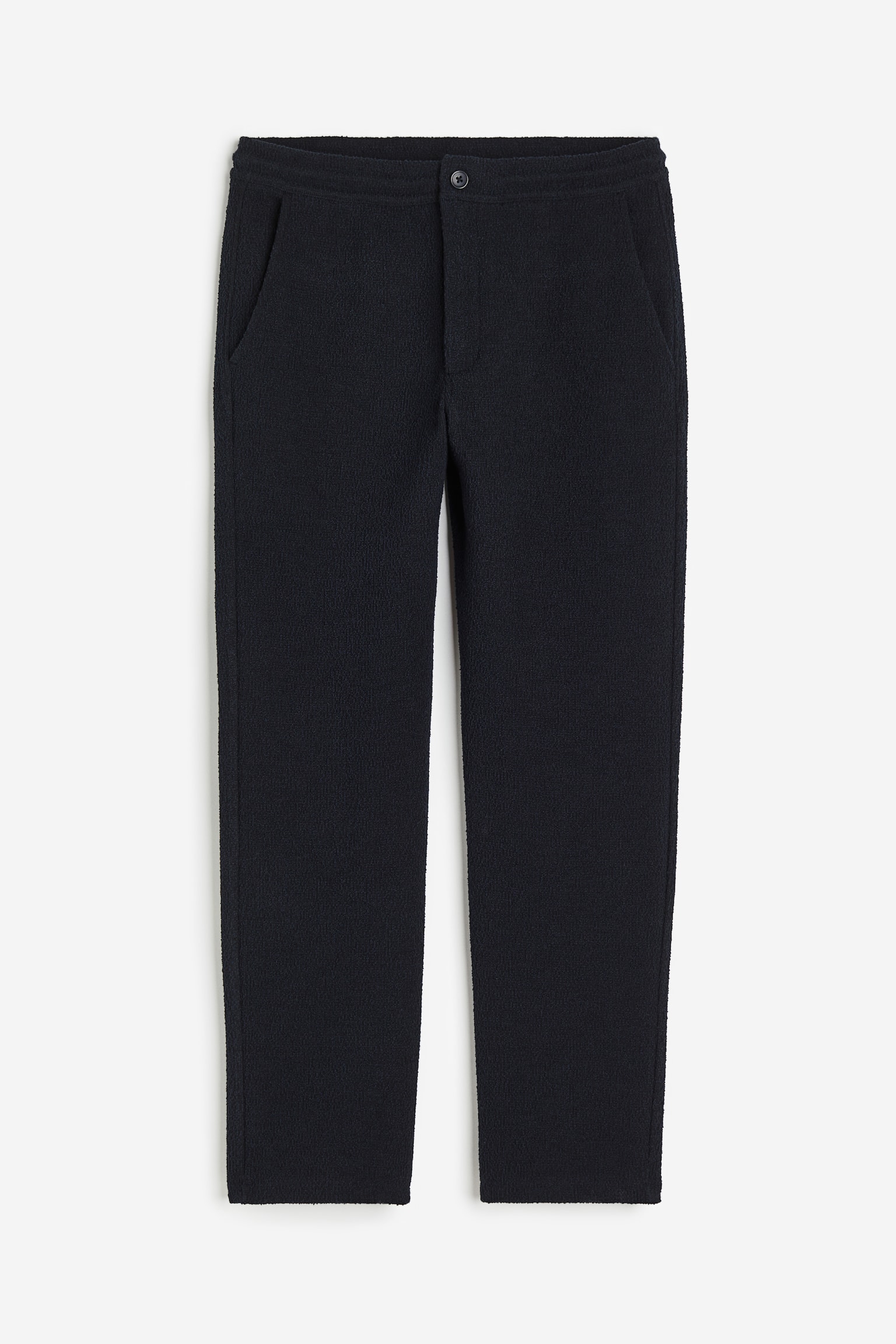 Regular Fit Bouclé jersey trousers - Dark blue - 1