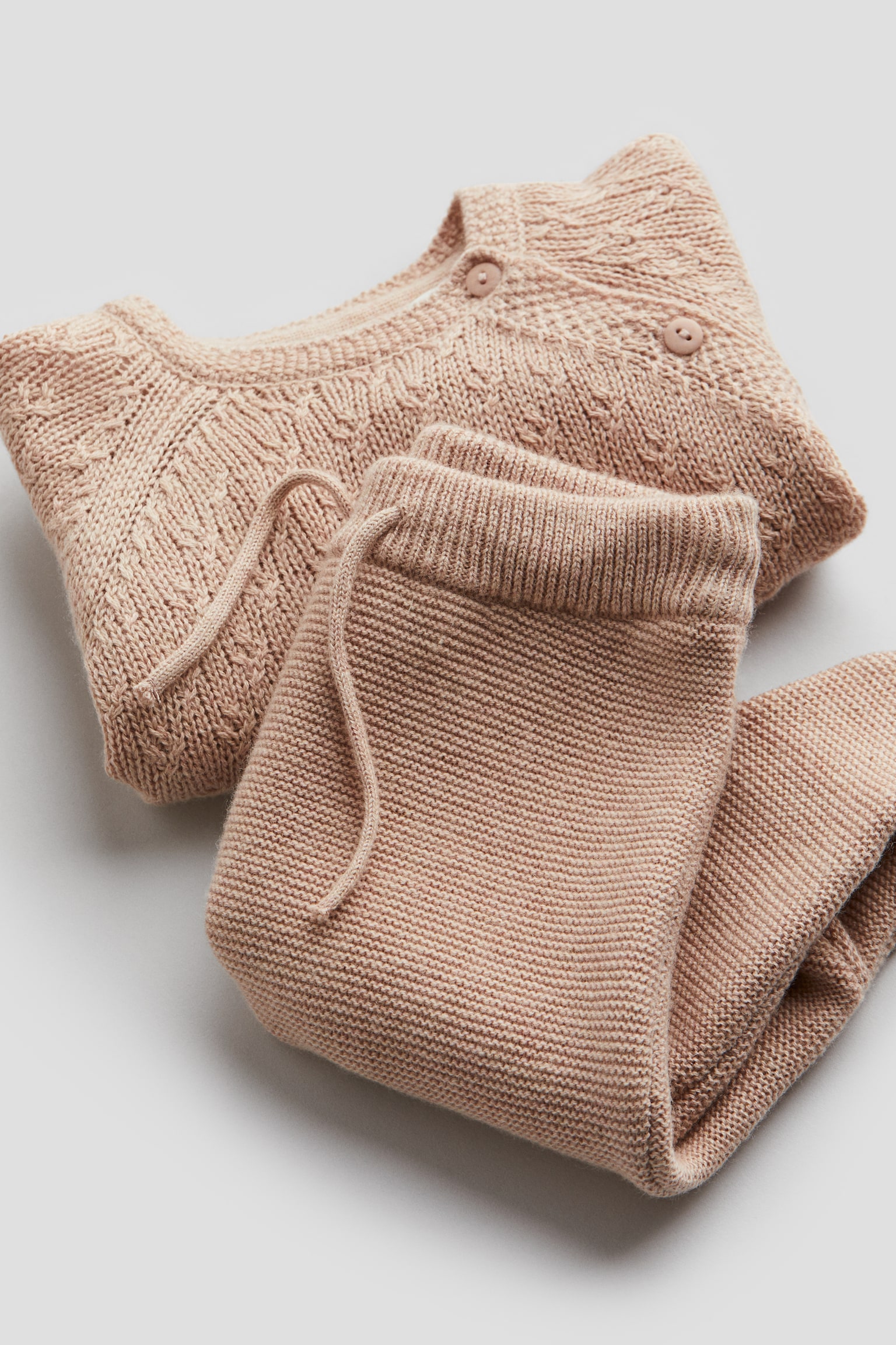 2-piece cashmere-blend set - Pink/Light beige - 3