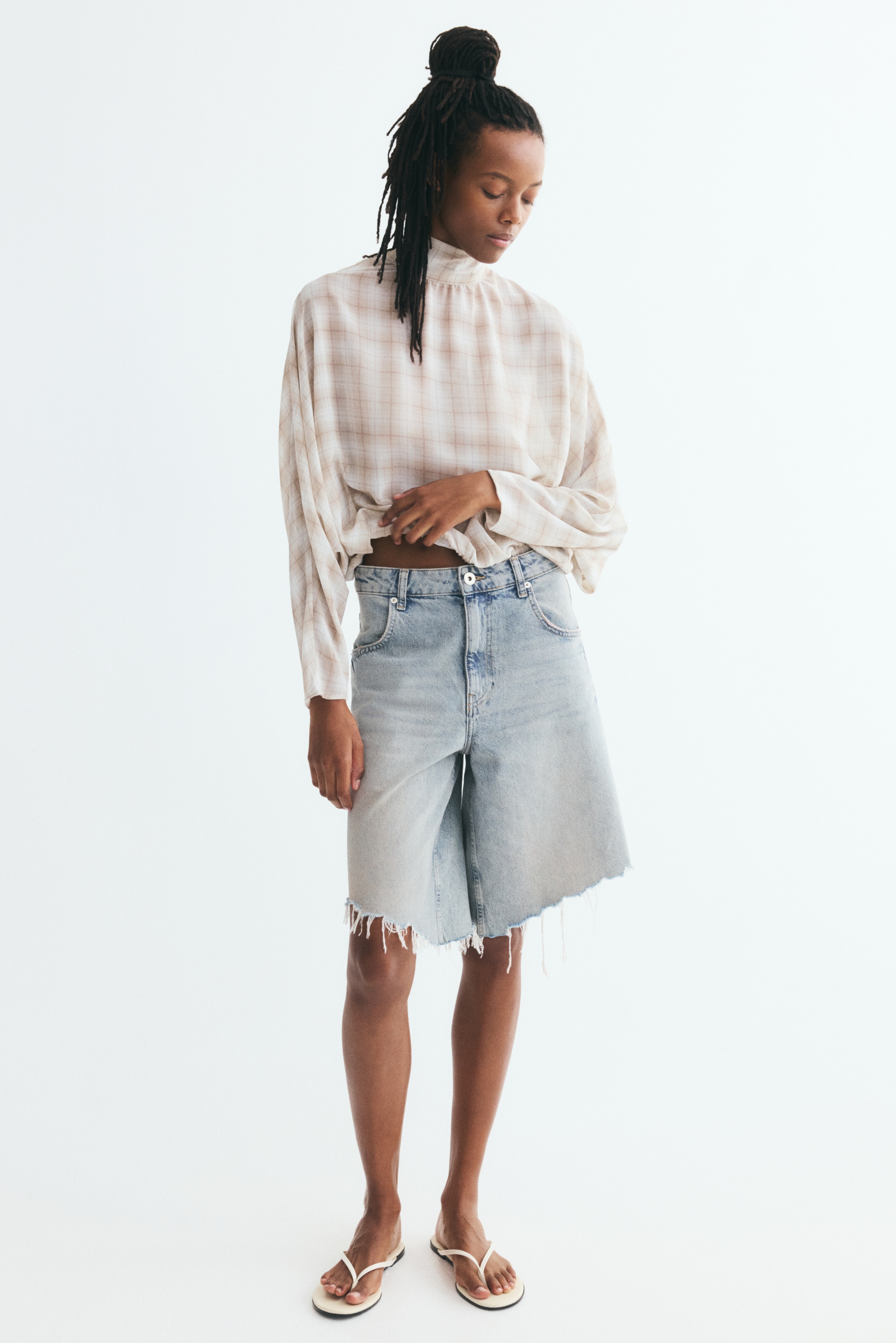 Tie-Back Stand-Up-Collar Blouse - thumbnail 2