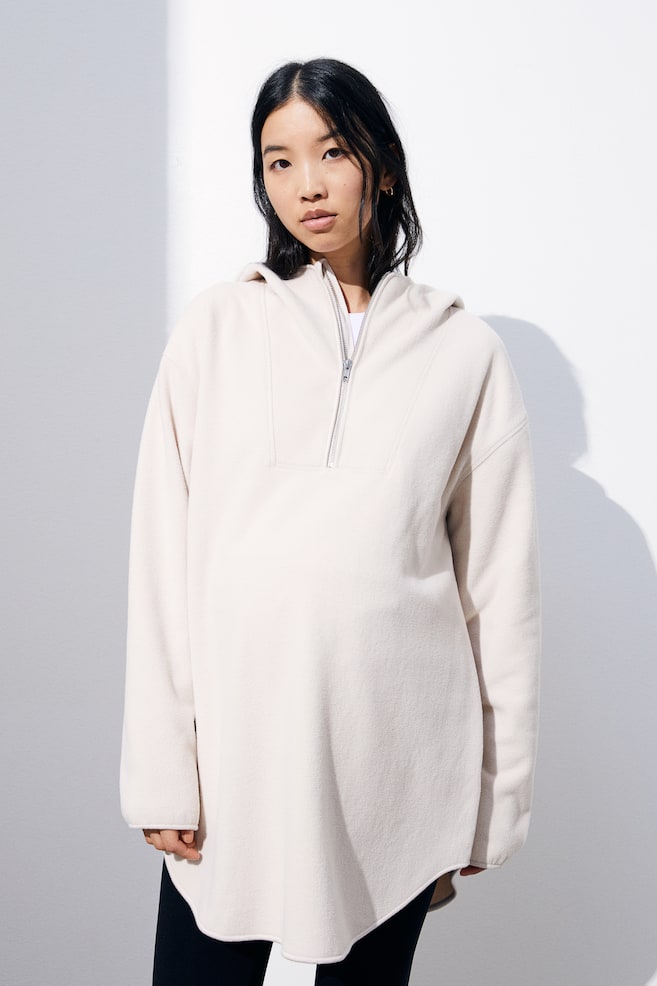 MAMA Oversized fleece hoodie - Natural white - 7
