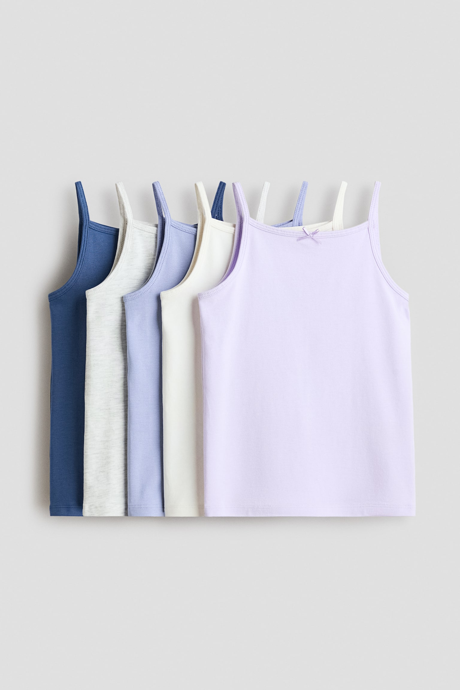 5-pack jersey vest tops - Light purple/Blue/Light purple/White/Pink/White/Pink/White/Light blue/Hearts/Pink/Cream/Dark grey/Light yellow/Pink/Purple