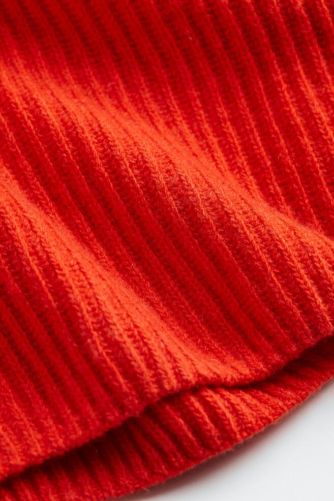 Ribstrikket trøje i uld - Rød/Hvid/Gråmeleret - 4