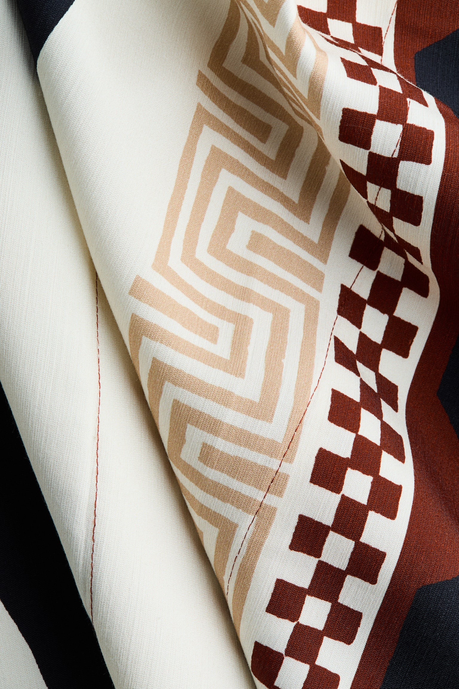 Printed kaftan dress - Rust red/Patterned - 6