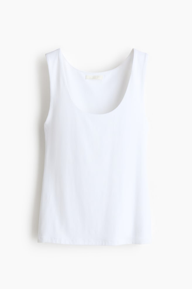 Microfiber Tank Top - White/Black/Dark taupe/Dark orange - 1