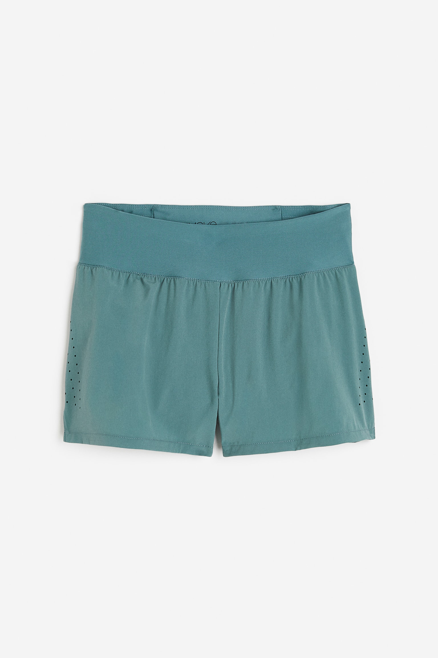 DryMove™ Double Layered Activewear Shorts - Teal/Lime green/Dark purple/Black - 1