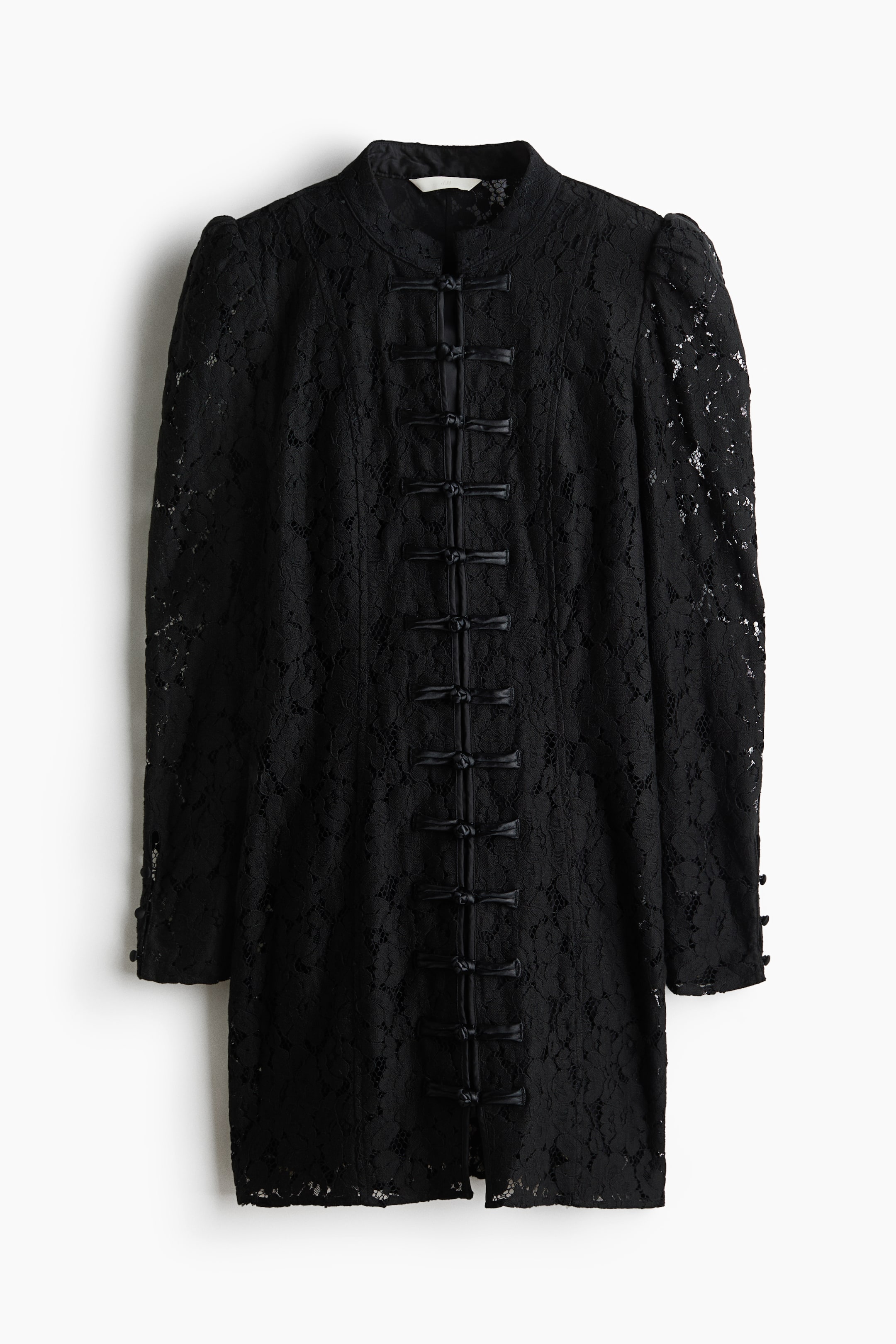 View larger image: Knot-button lace dress - Black - Ladies | H&M 1