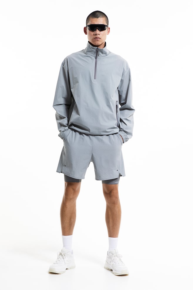 DryMove™ Double-layered sports shorts - Grey - 1