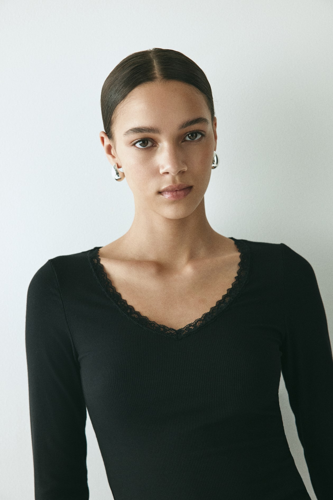 Lace-Trimmed Jersey Top - image 3
