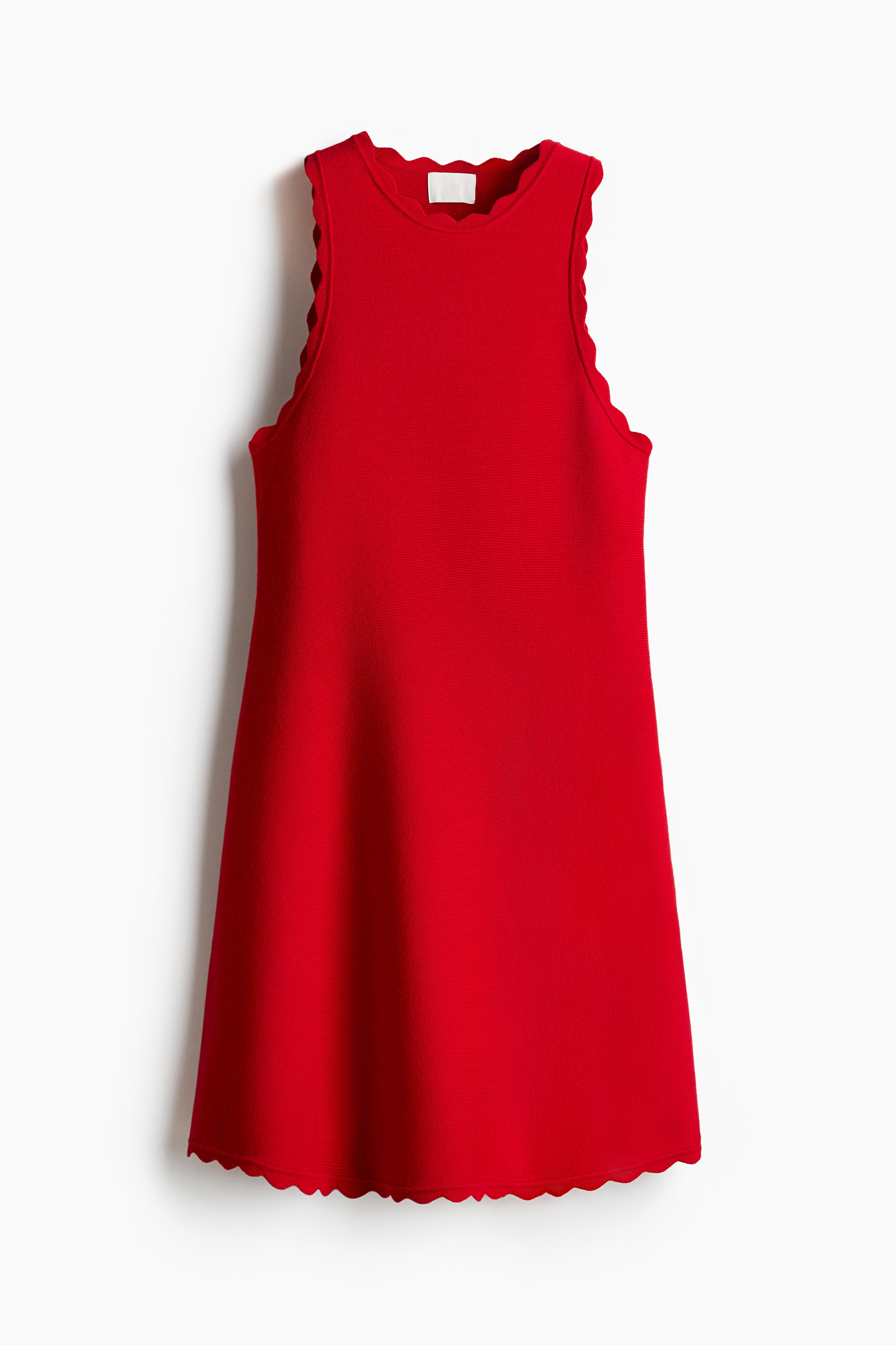 Scalloped mini dress - Red/Cream/Black