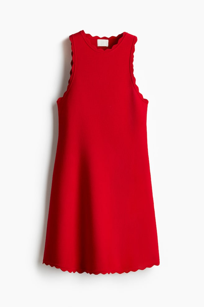 Minivestido festoneado - Rojo/Crema/Negro - 1