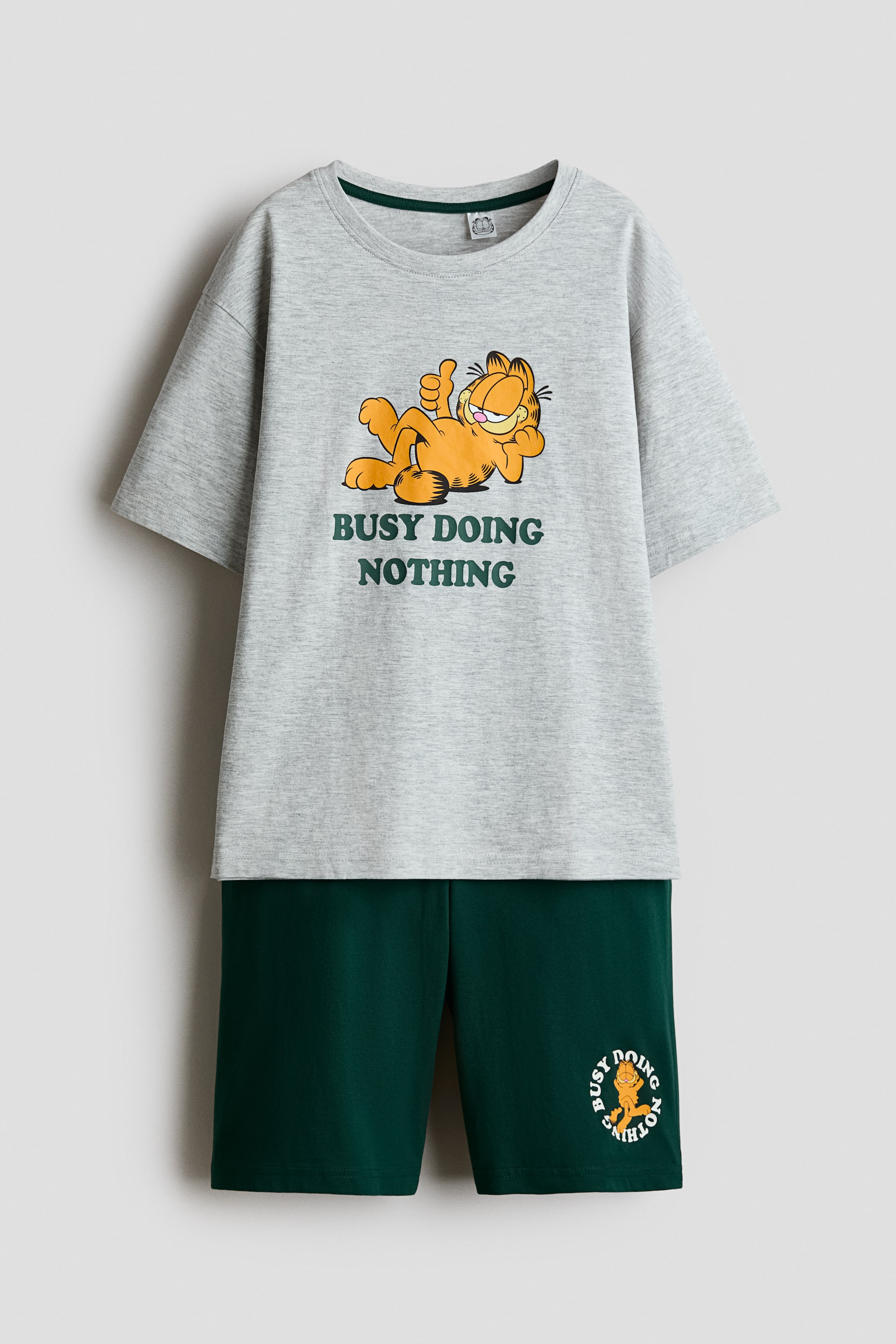 View larger image: Printed cotton pyjamas - Dark green/Garfield - Kids | H&M 1