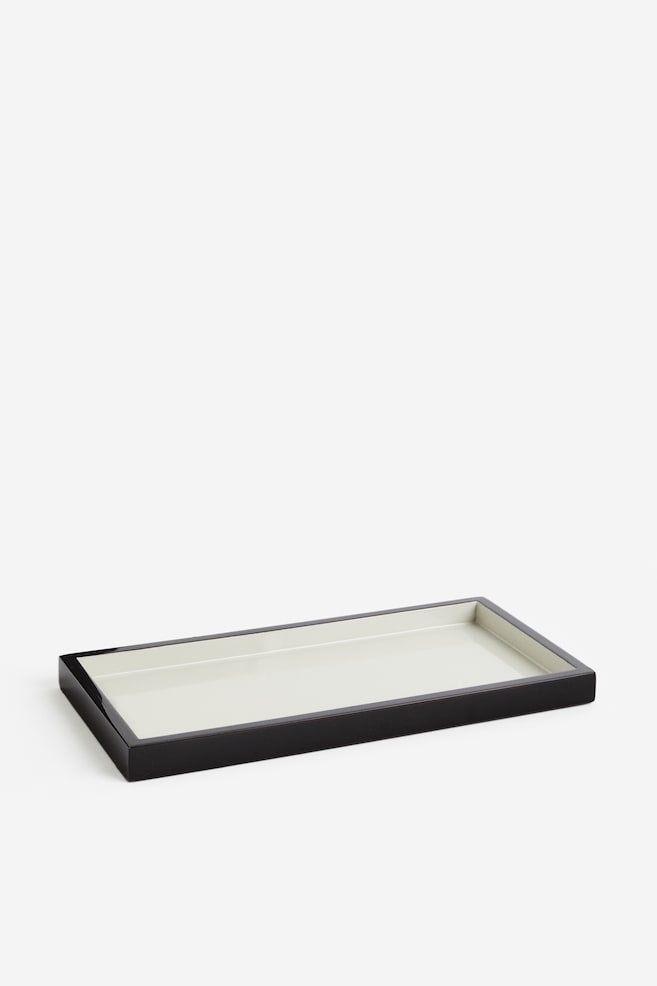 Rectangular lacquered tray - Black - 1