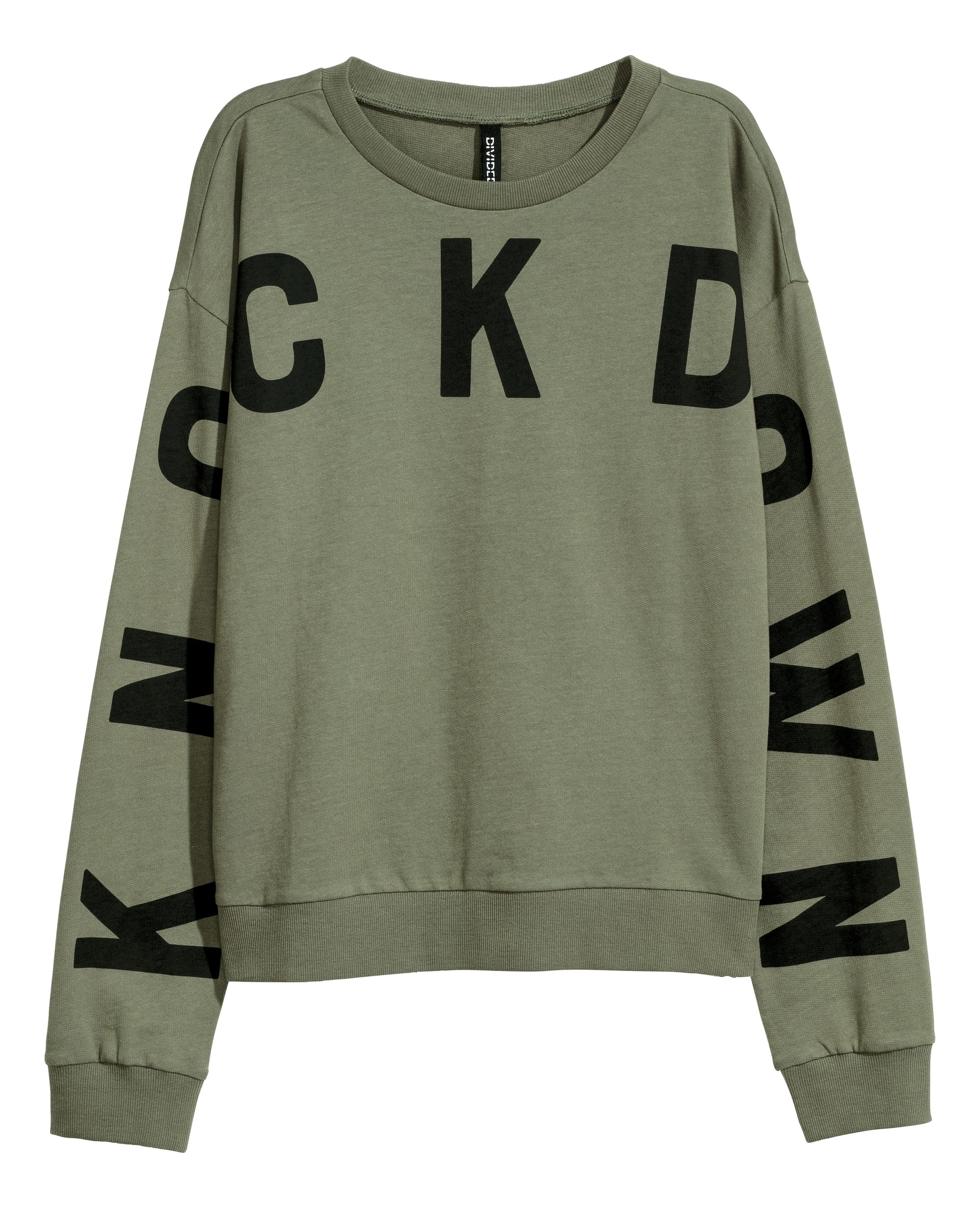 View larger image: Printed sweatshirt - Khaki green - Ladies | H&M GB 1