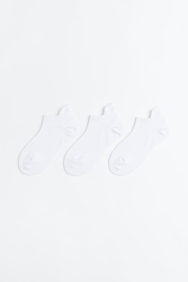 3-pack DryMove™ sports socks - White/Black/Light beige/Natural white - 1