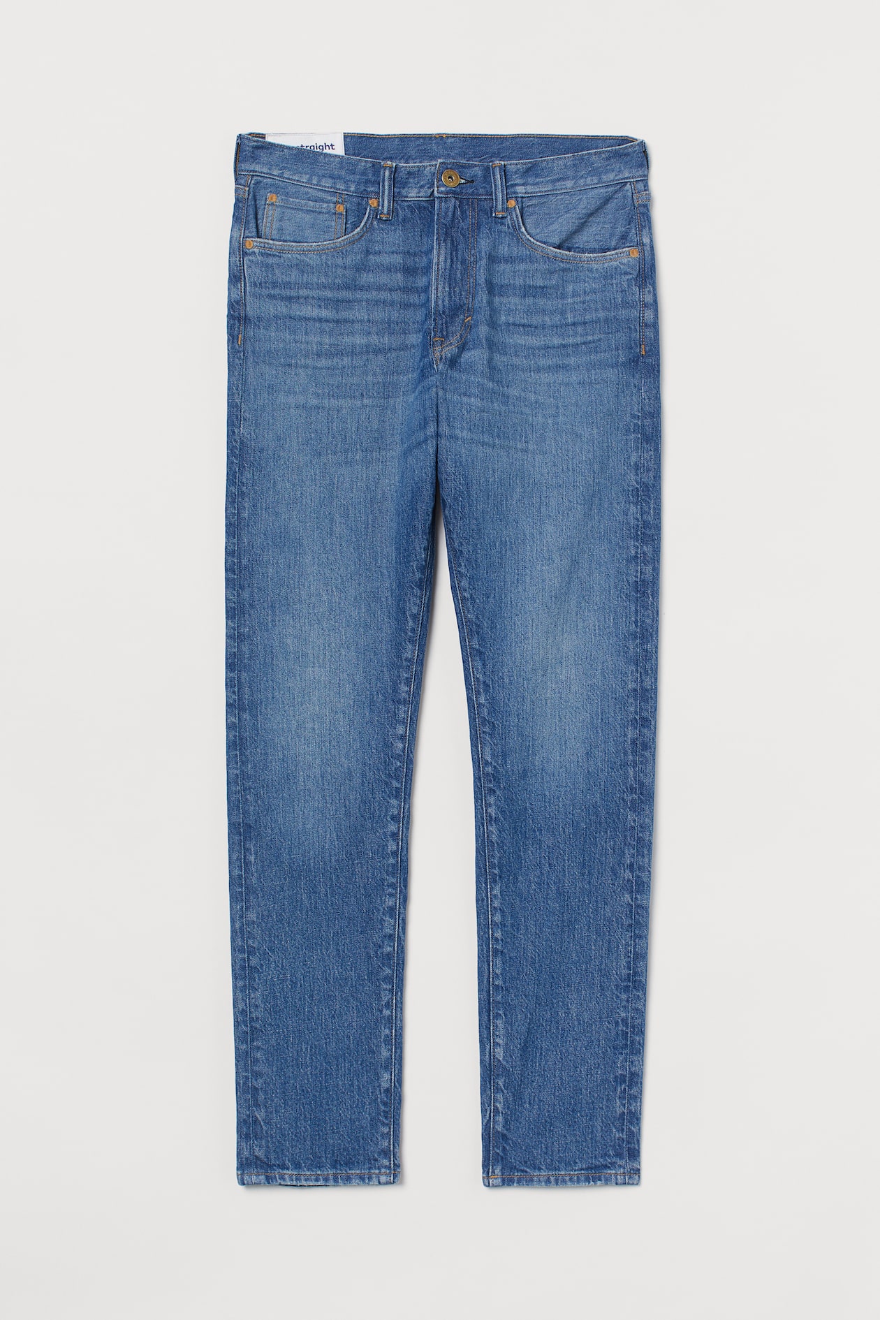 Slim Straight Jeans - Regular waist - Long - Denim blue - Men | H&M US