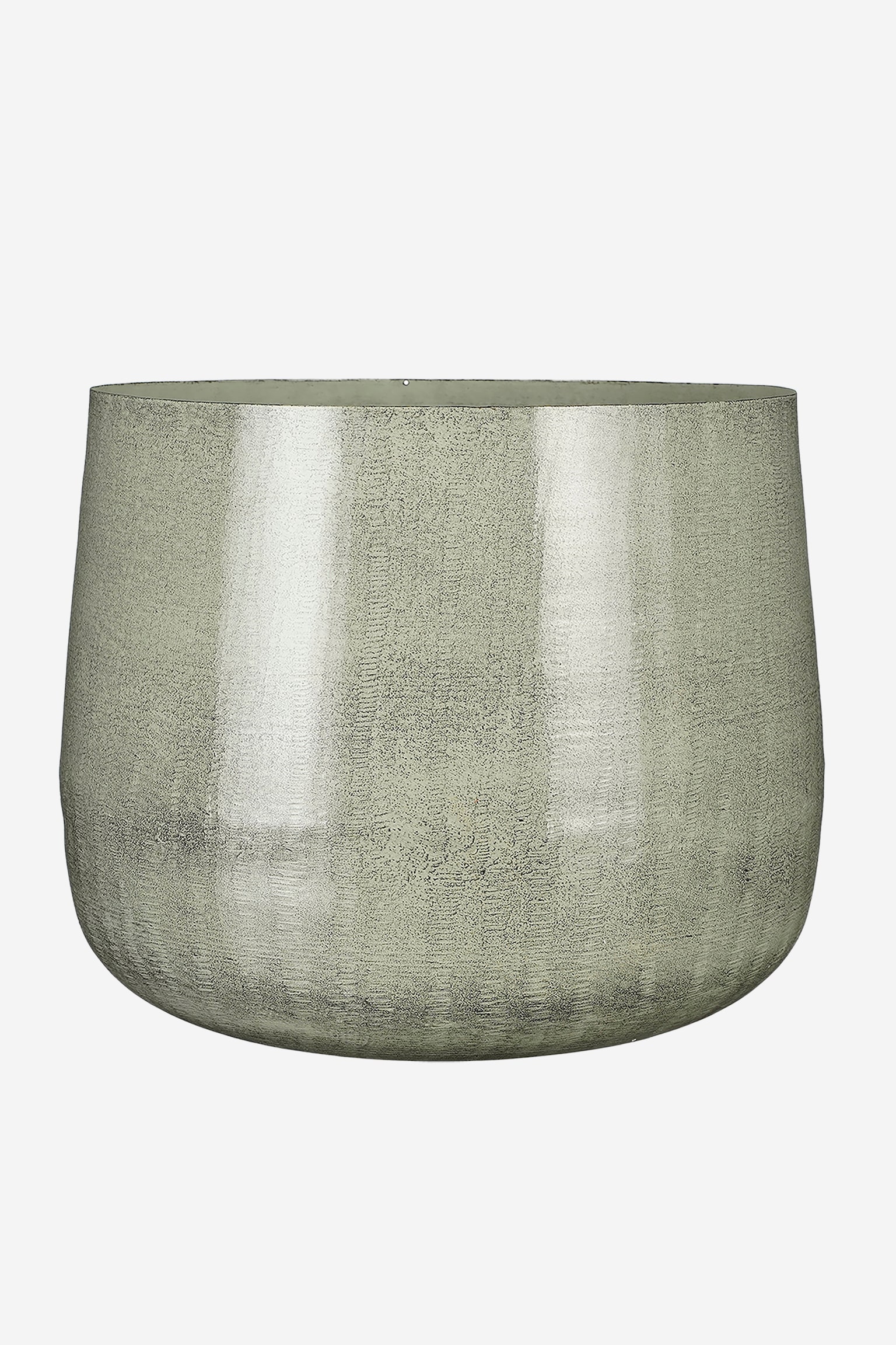 Großer Eisen-blumentopf - Hellgrau