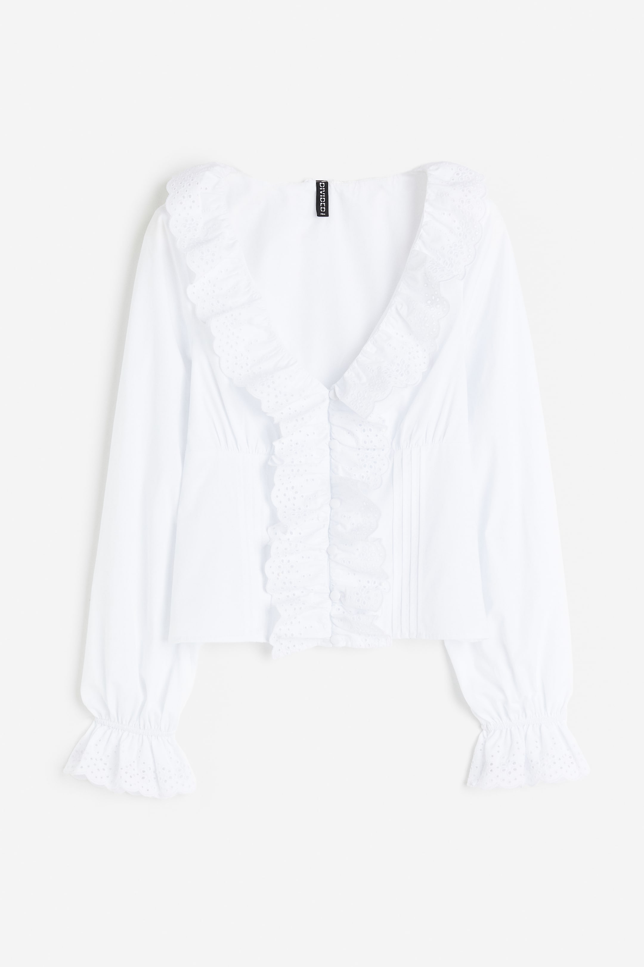 Ruffle-trimmed Poplin Blouse